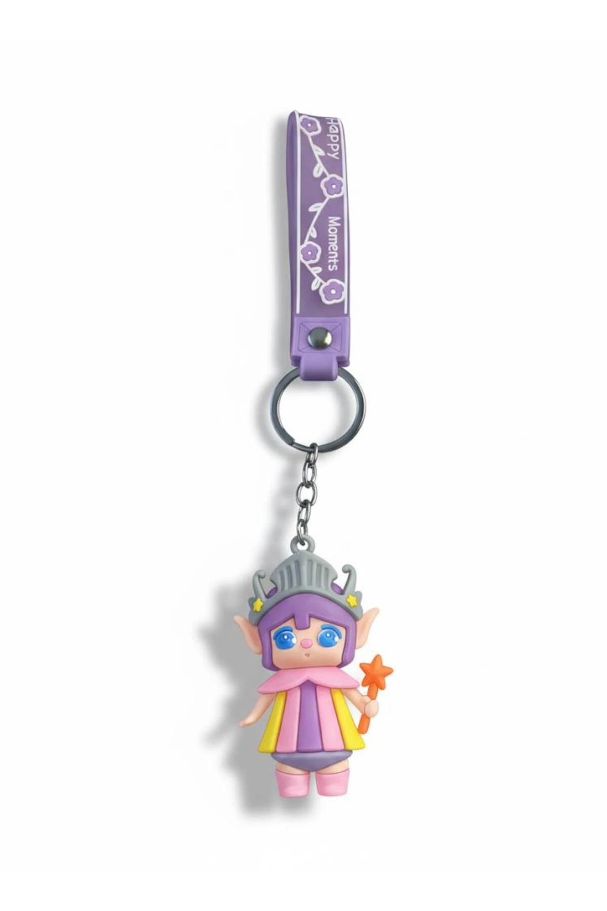 Mini Bebek Figürlü Silikon Kayışlı Anahtarlık