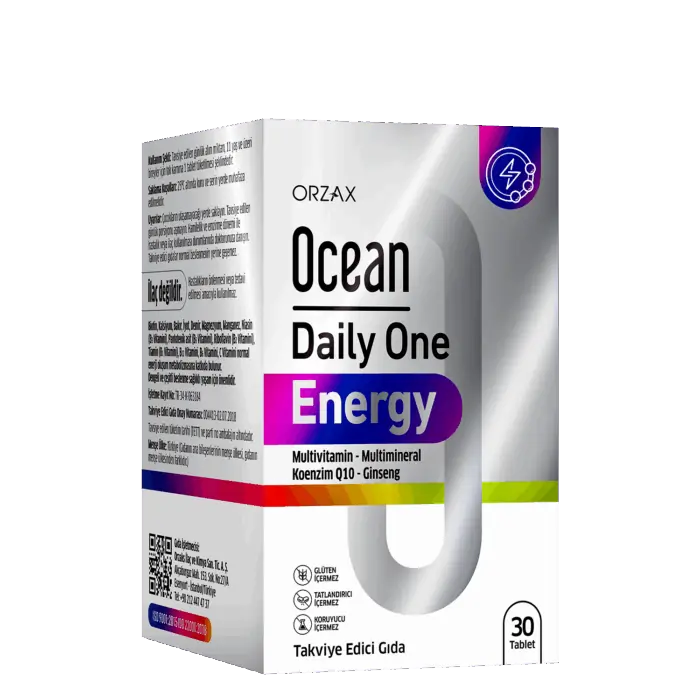 Orzax Ocean Daily One Energy Multivitamin ve Ginseng 30 Tablet