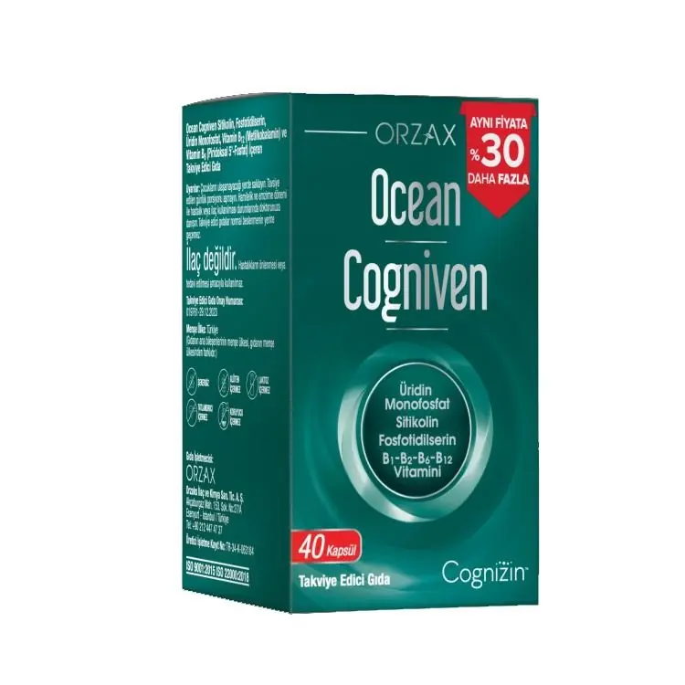Orzax Ocean Cogniven Sitikolin Takviye Edici Gıda 40 Kapsül