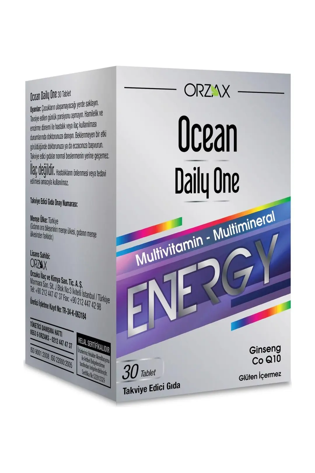 Orzax Ocean Daily One Energy Multivitamin ve Ginseng 30 Tablet
