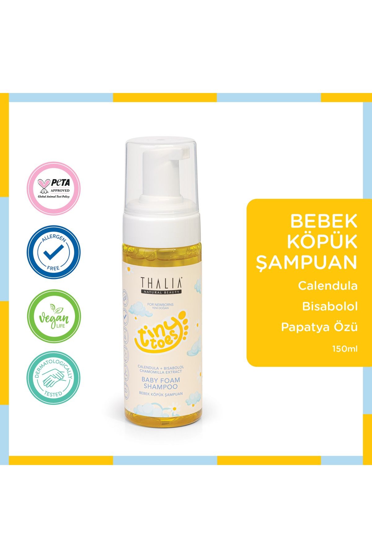 Calendula & Papatya Özlü Köpük Bebek Şampuanı 150ml