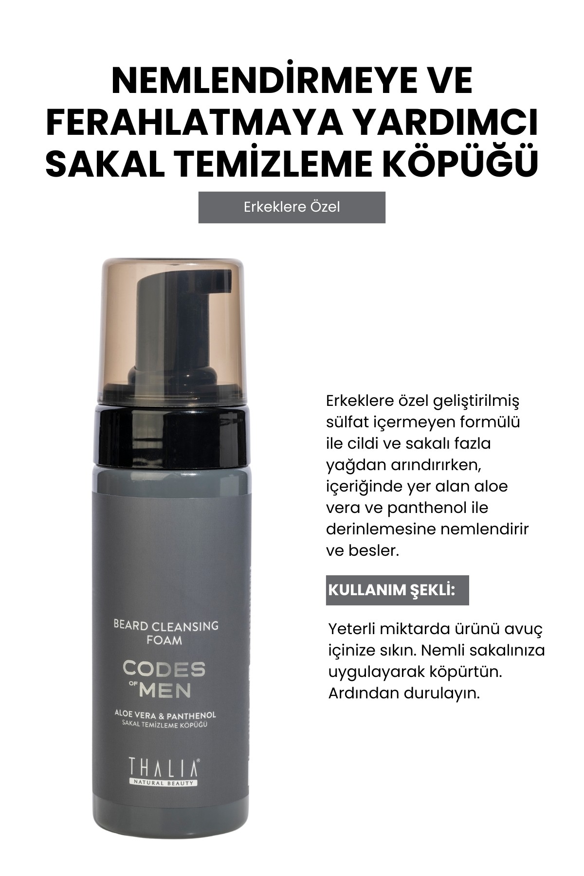 Nemlendirmeye & Ferahlatmaya Yardımcı Sakal Temizleme Köpüğü 150ml