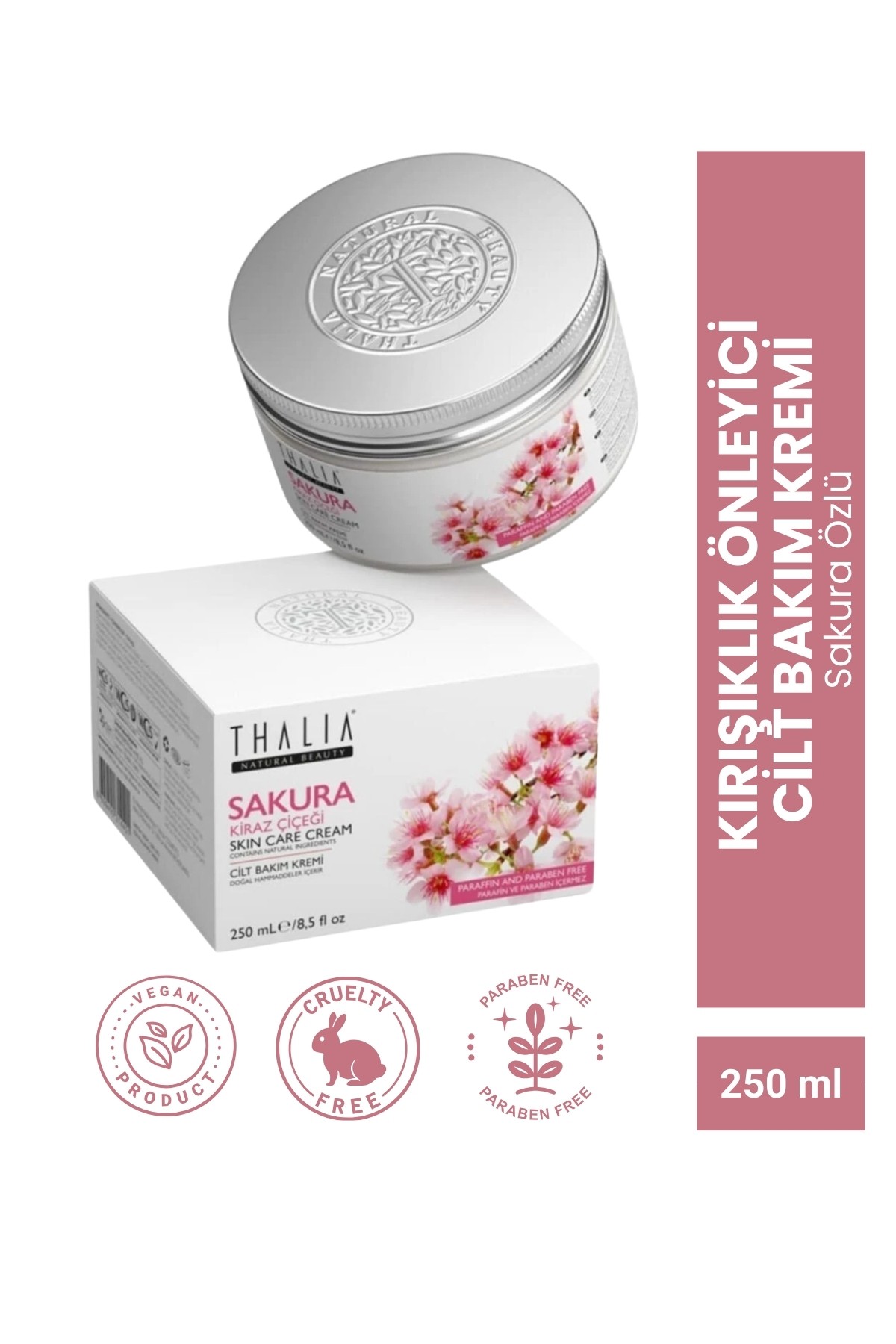 Kırışıklık Önleyici Sakura Özlü Cilt Bakım Kremi - 250 ml