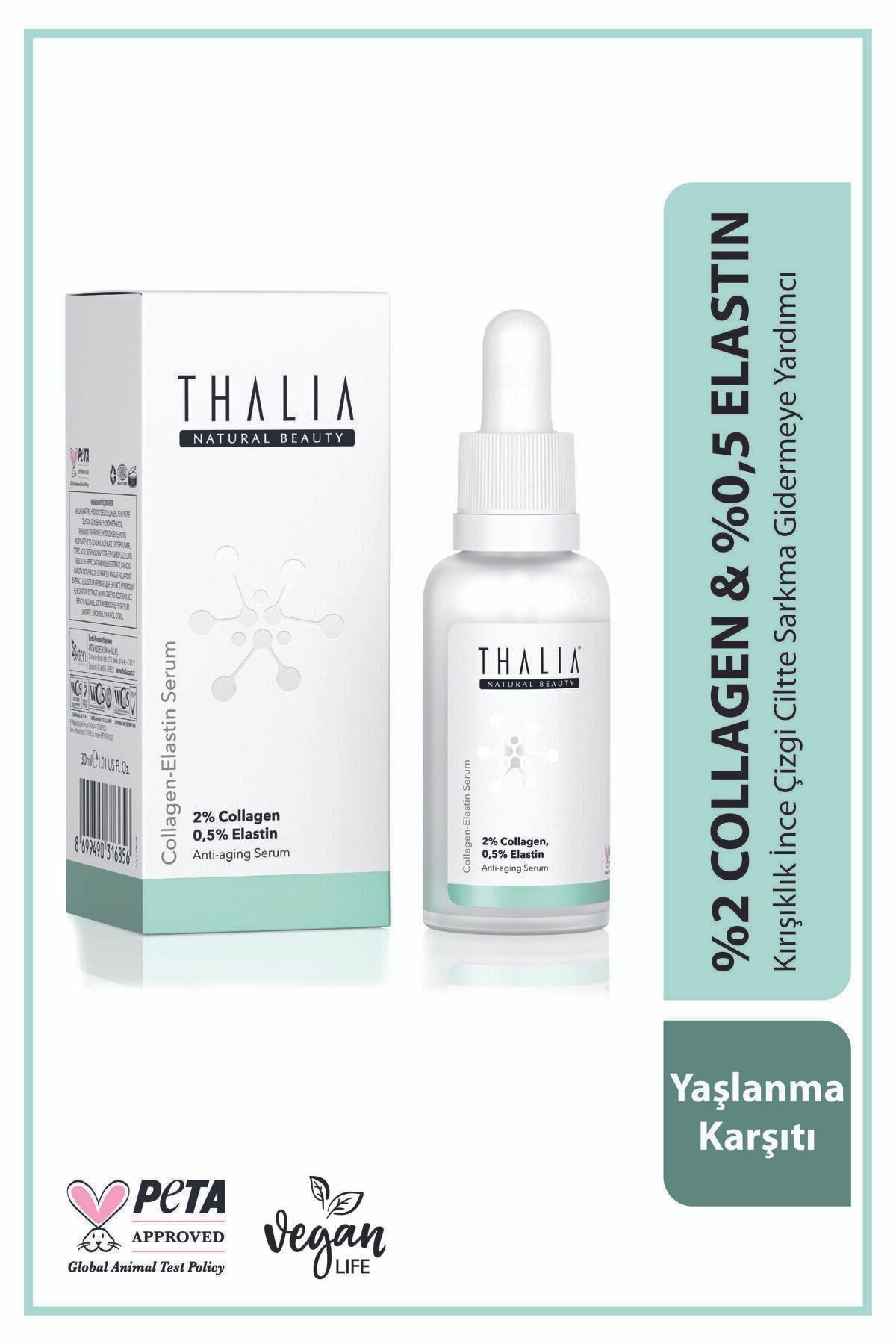 Yaşlanma Önlemeye Yardmcı Cilt Bakım Serumu %2 Collagen & %0,5 Elastın - 30 ml