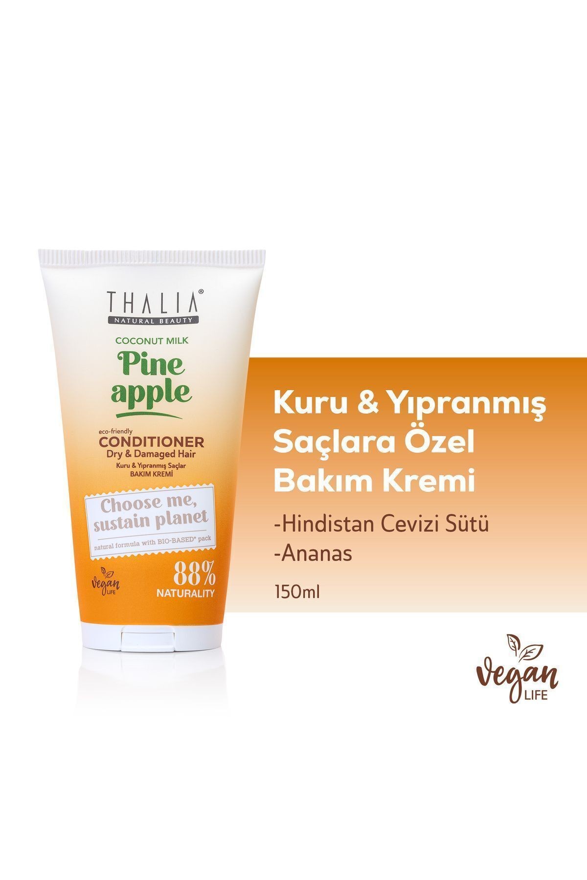 Ananas & Coconut Özlü Kuru & Yıpranmış Saçlara Özel Saç Kremi 150ml