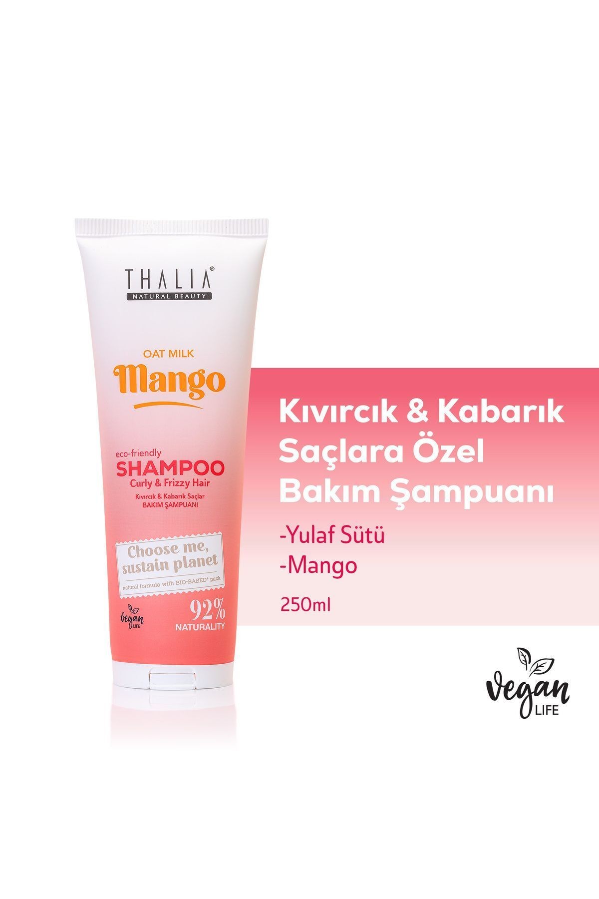 Yulaf Sütü & Mango Özlü Kıvırcık & Kabarık Saçlara Özel Bakım Şampuanı 250ml