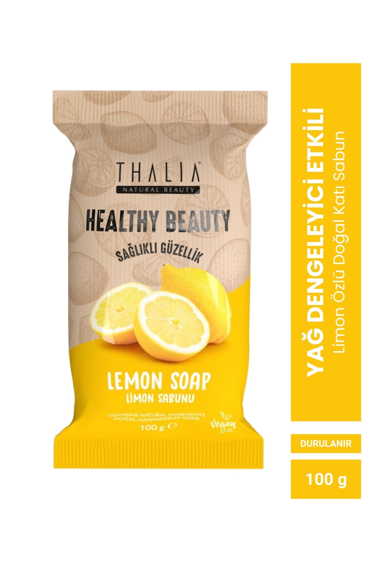 Yağ Dengeleyici Etkili Healthy&beauty Limon Özlü Doğal Katı Sabun - 100 Gr