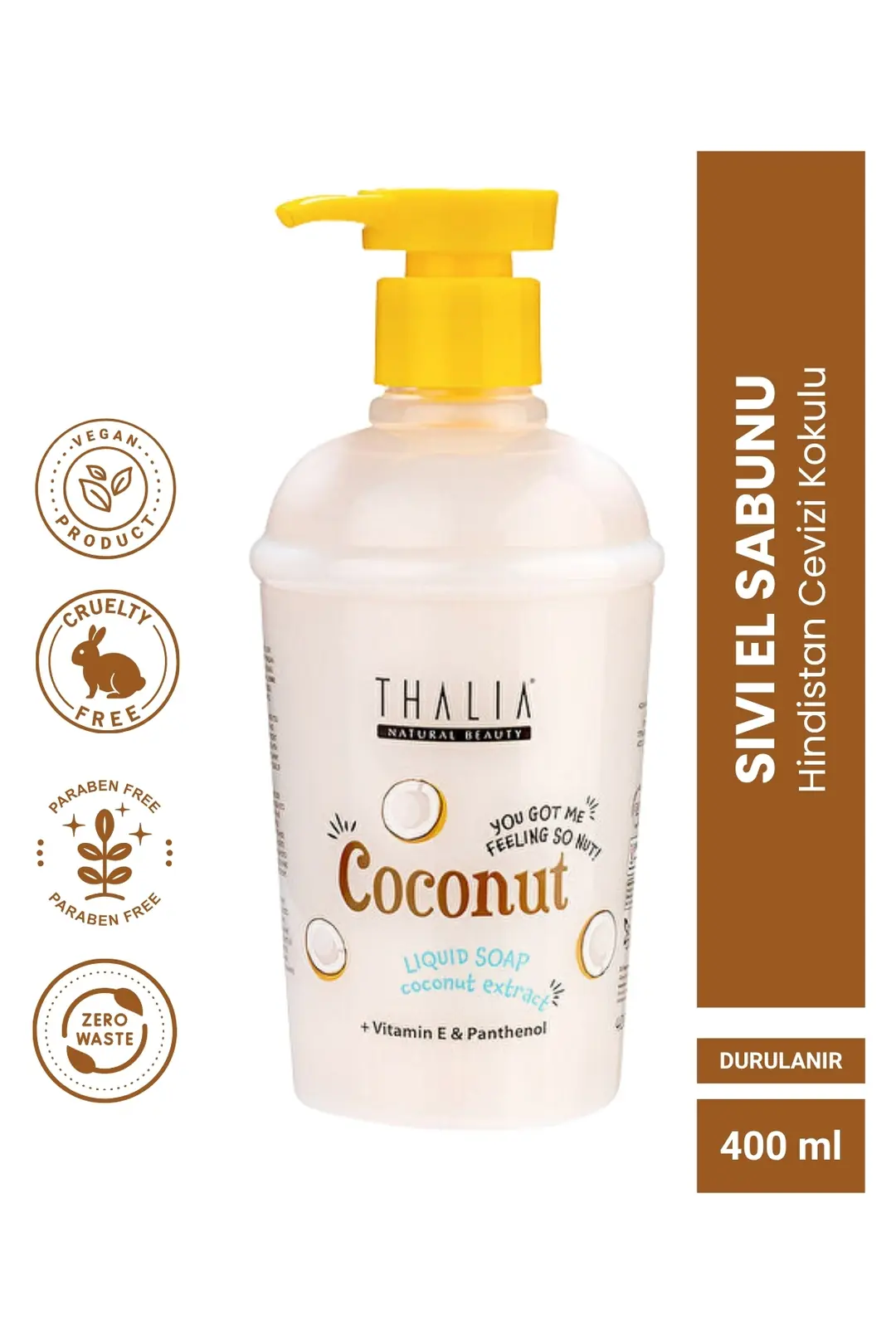 Hindistan Cevizi Kokulu Sıvı El Sabunu 400ml I THALIA Thalia