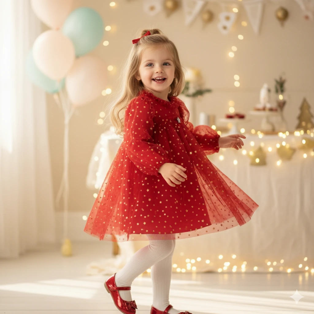 Mia Parti Elbisesi -Kırmızı