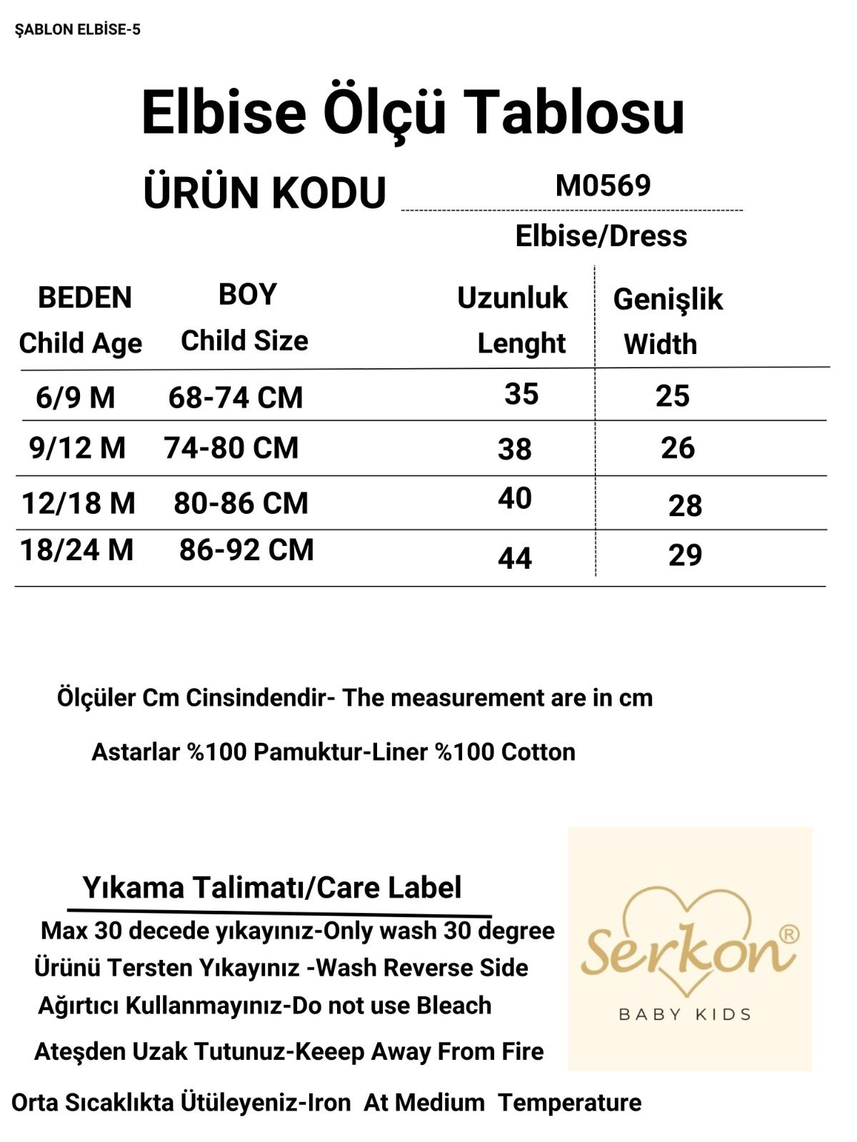 Beyaz Yaka Nakışlı Kot Kız Bebek Elbisesi – Uzun Kollu, Düğmeli, %100 Pamuk