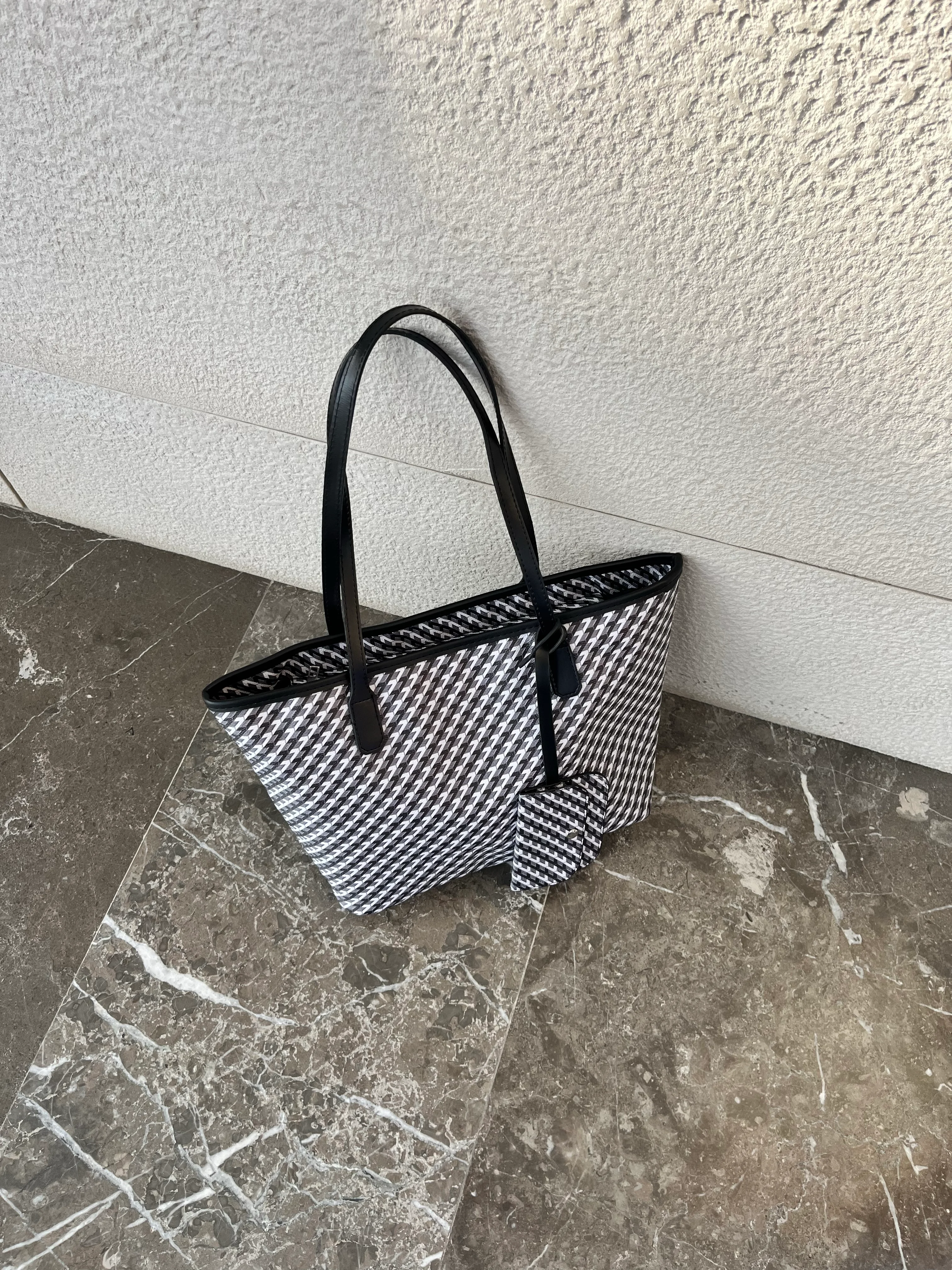 Ribon/ Cüzdan Detaylı Kadın Omuz Çantası - siyah