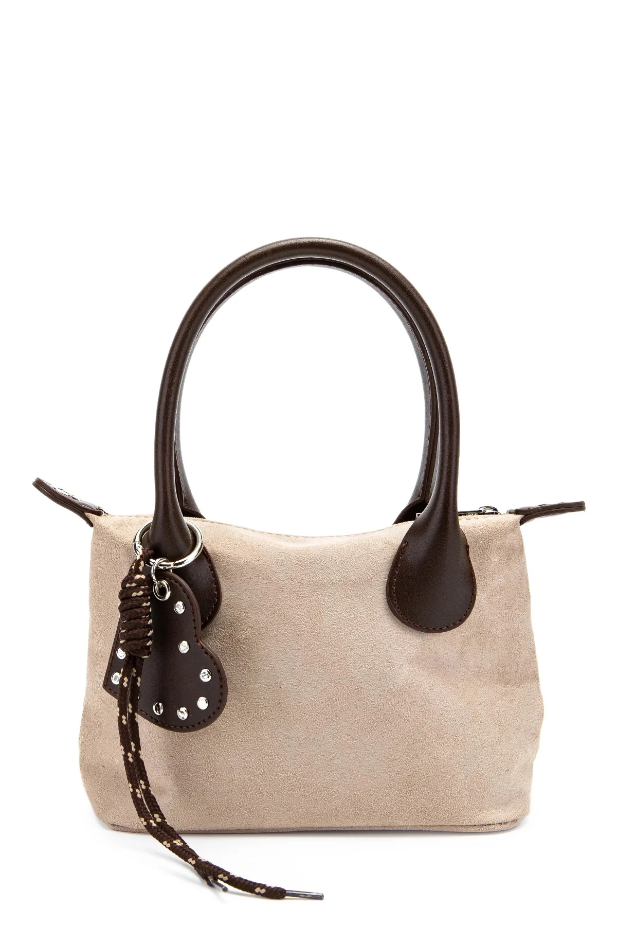 Basta| Charm Detaylı Süet Kadın El ve Omuz Çantası