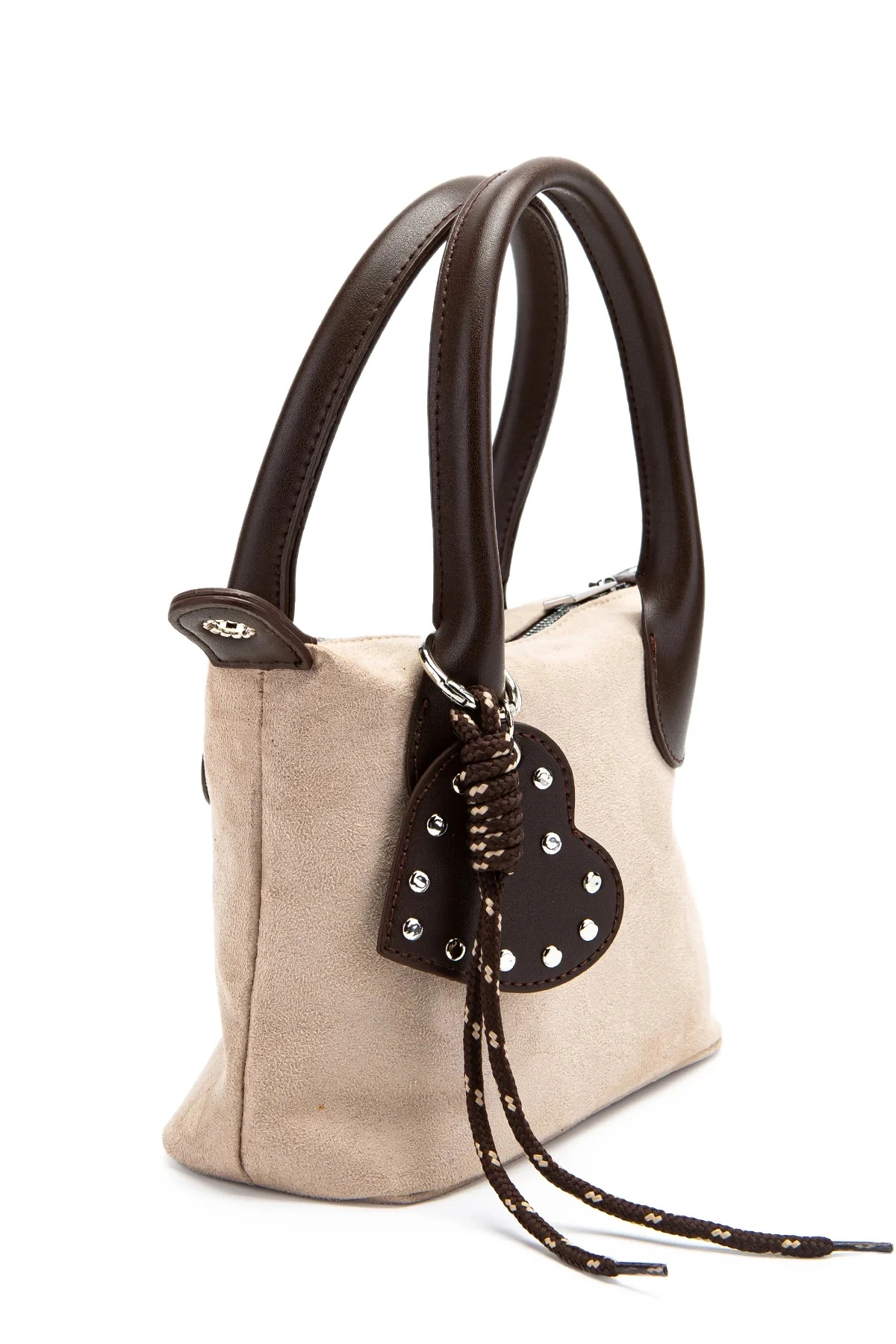 Basta| Charm Detaylı Süet Kadın El ve Omuz Çantası