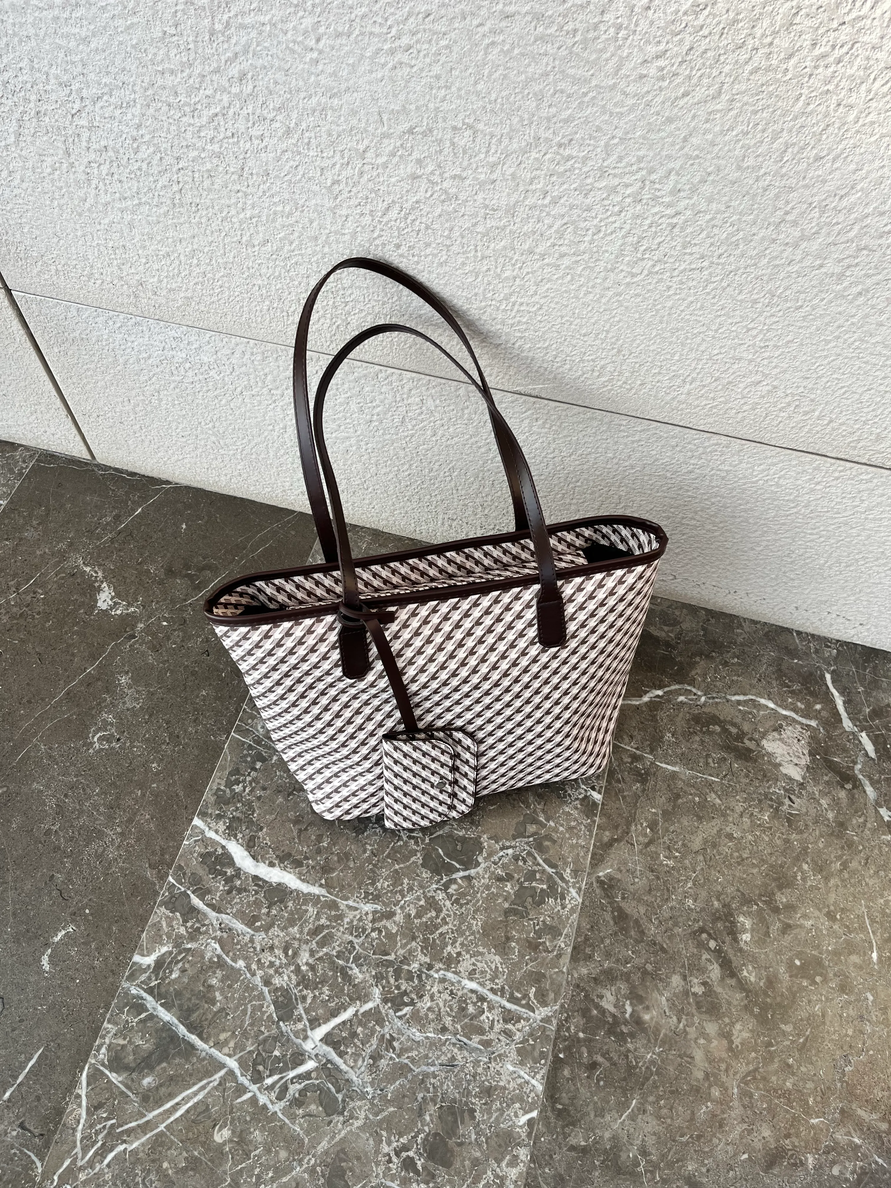 Ribon/ Cüzdan Detaylı Kadın Omuz Çantası - acı kahve