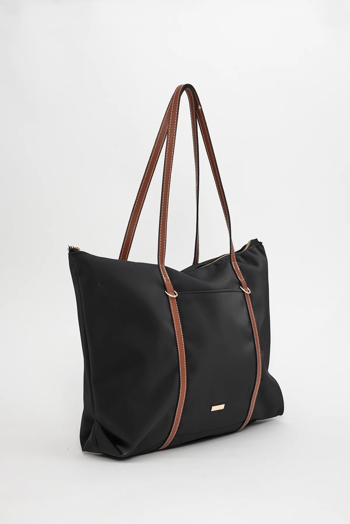 Mona|Şeritli Shopper Kadın Omuz Çantası