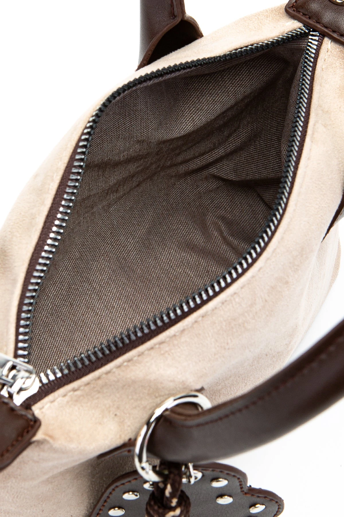 Basta| Charm Detaylı Süet Kadın El ve Omuz Çantası