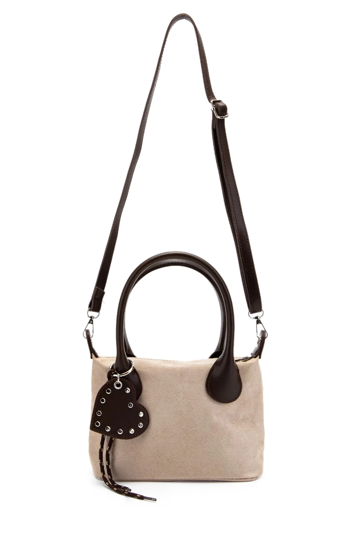 Basta| Charm Detaylı Süet Kadın El ve Omuz Çantası