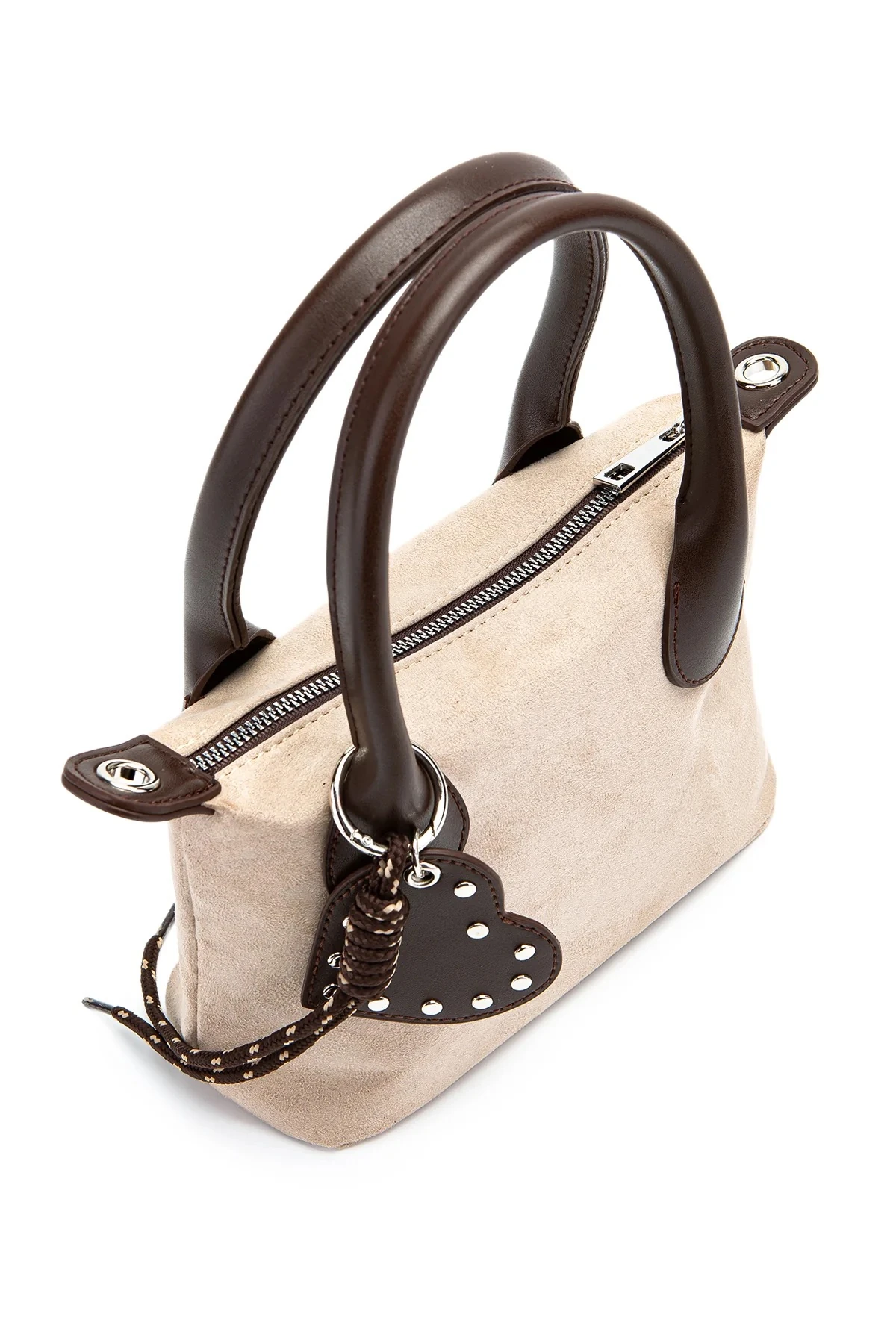 Basta| Charm Detaylı Süet Kadın El ve Omuz Çantası