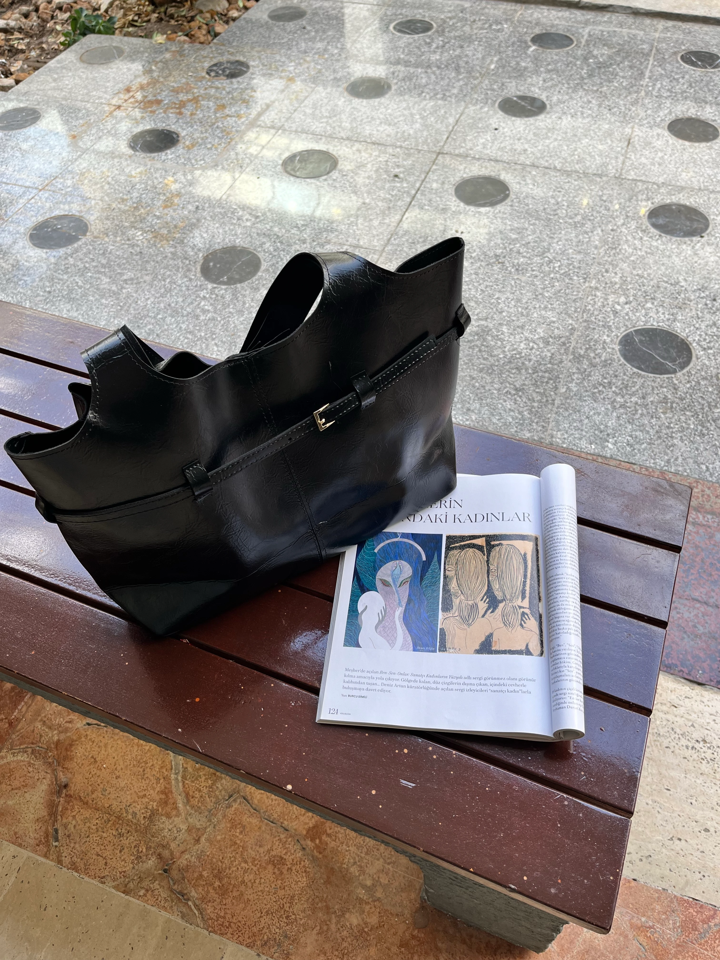 Sante| Suni Deri El ve Omuz Kadın Tasarım Taba Çanta