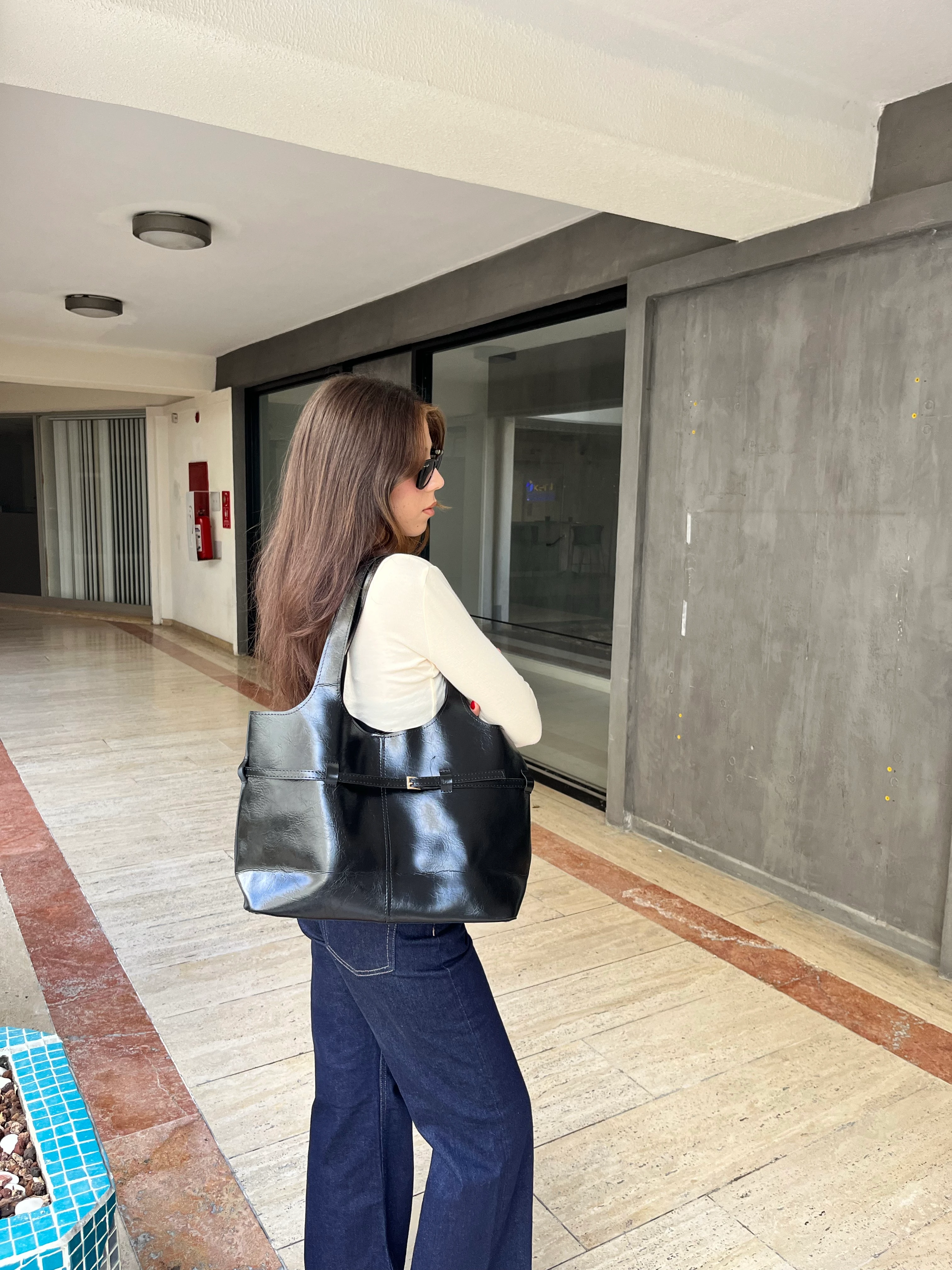 Sante| Suni Deri El ve Omuz Kadın Tasarım Taba Çanta