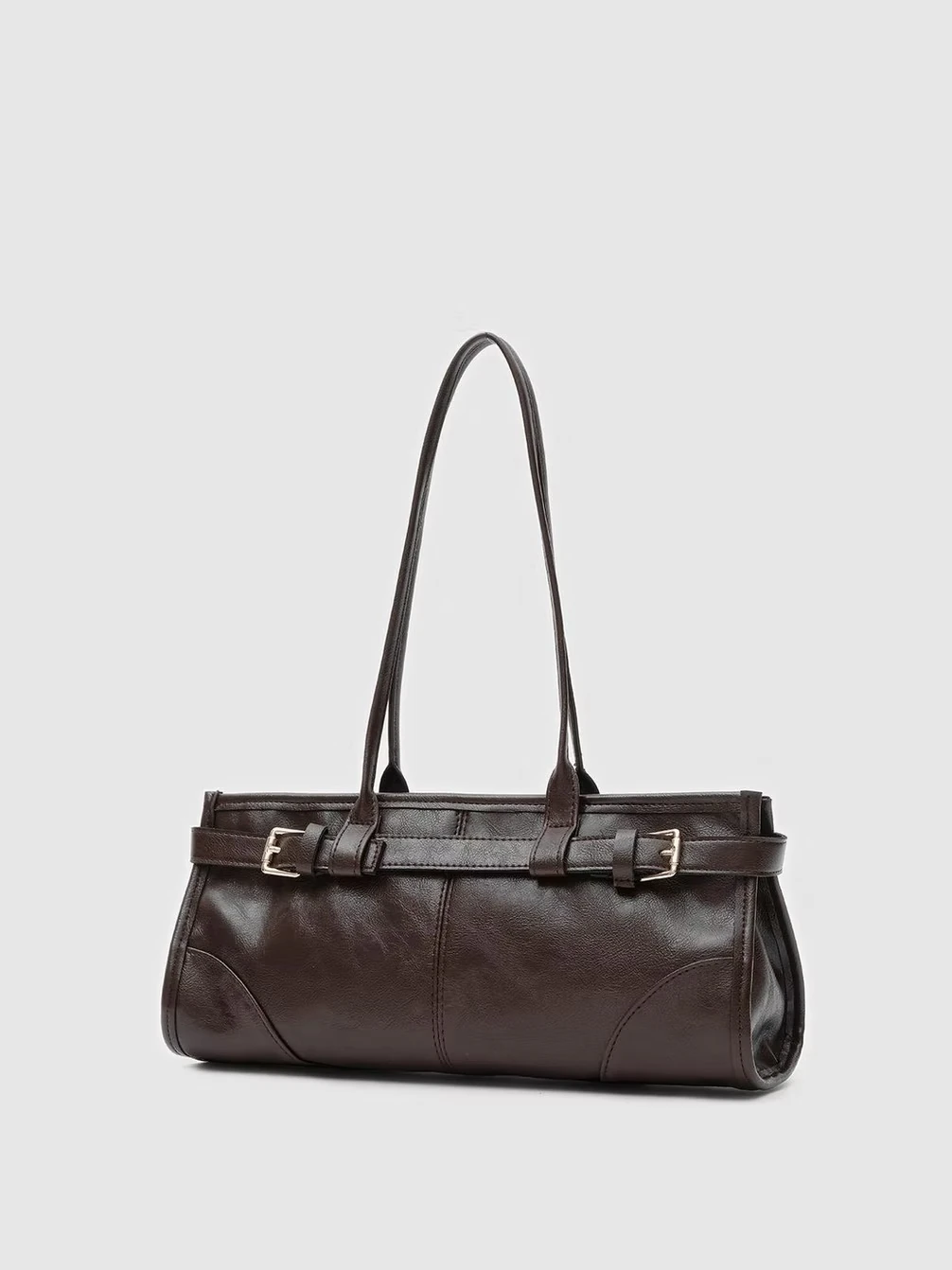 Bella/Vintage Baget Kadın Çanta - acı kahve