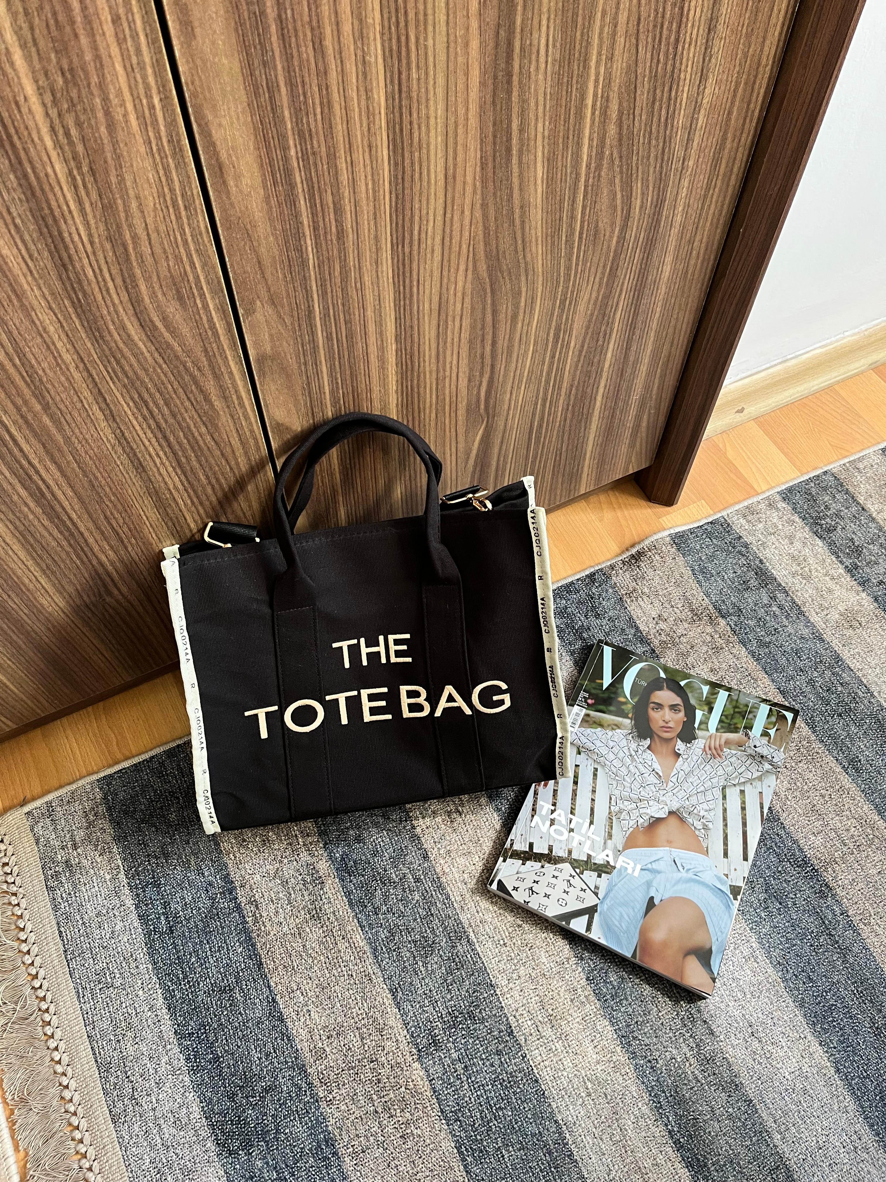 Tote Bag / Kanvas Kumaş El ve Omuz Kadın Çanta - siyah