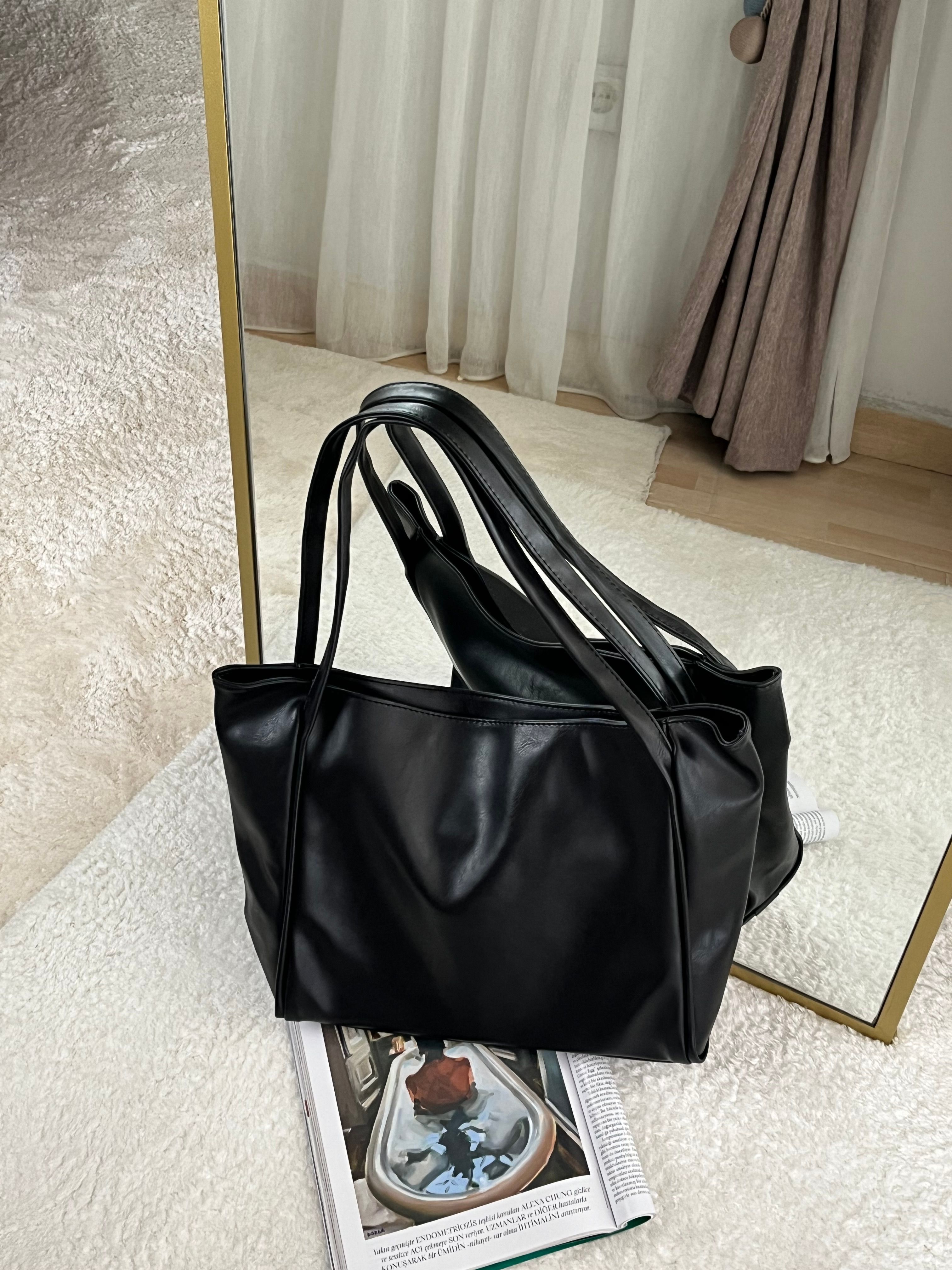 Shopper Büyük Kadın Kol Çanta - siyah