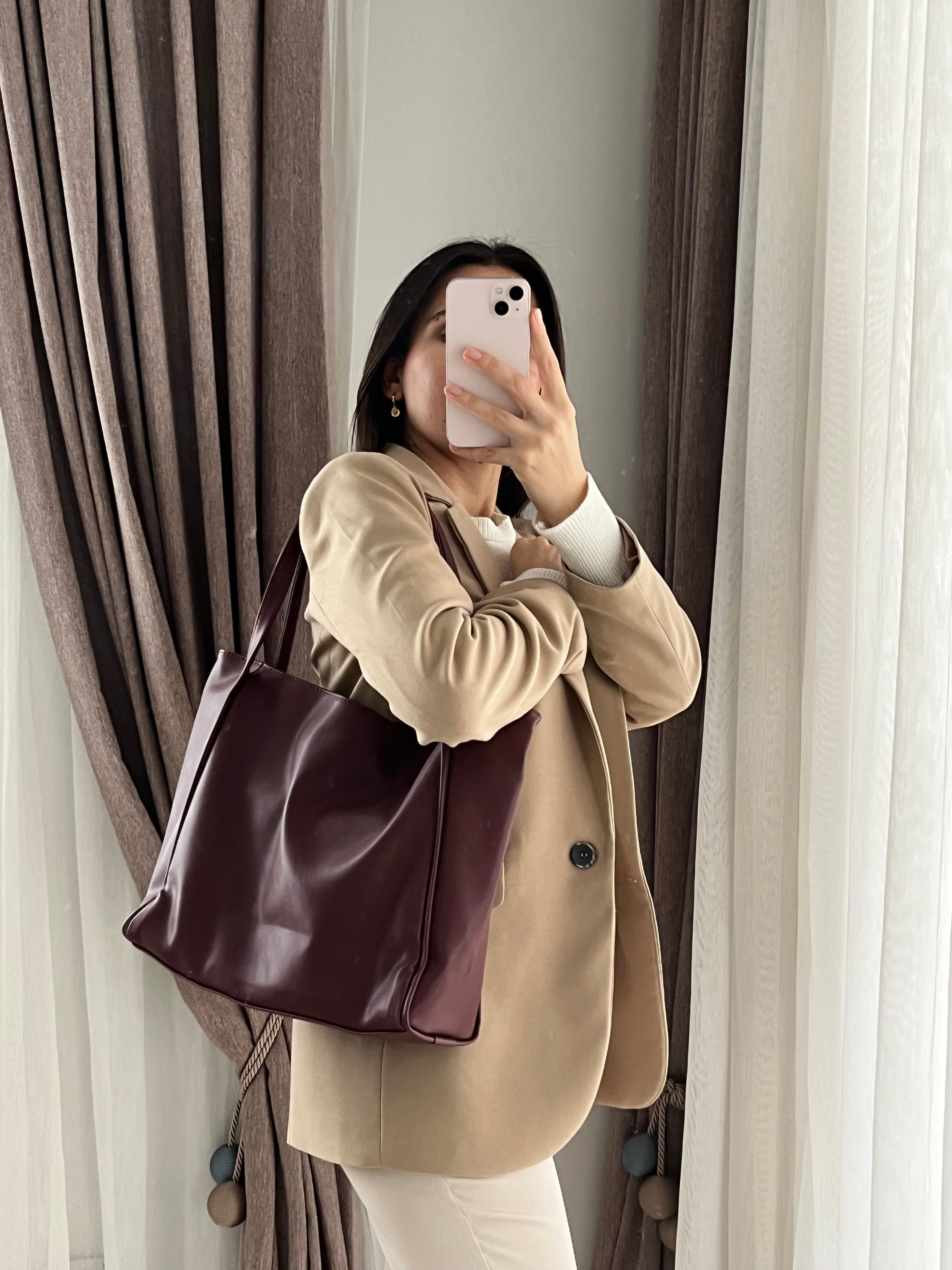Shopper Büyük Kadın Kol Çanta - bordo