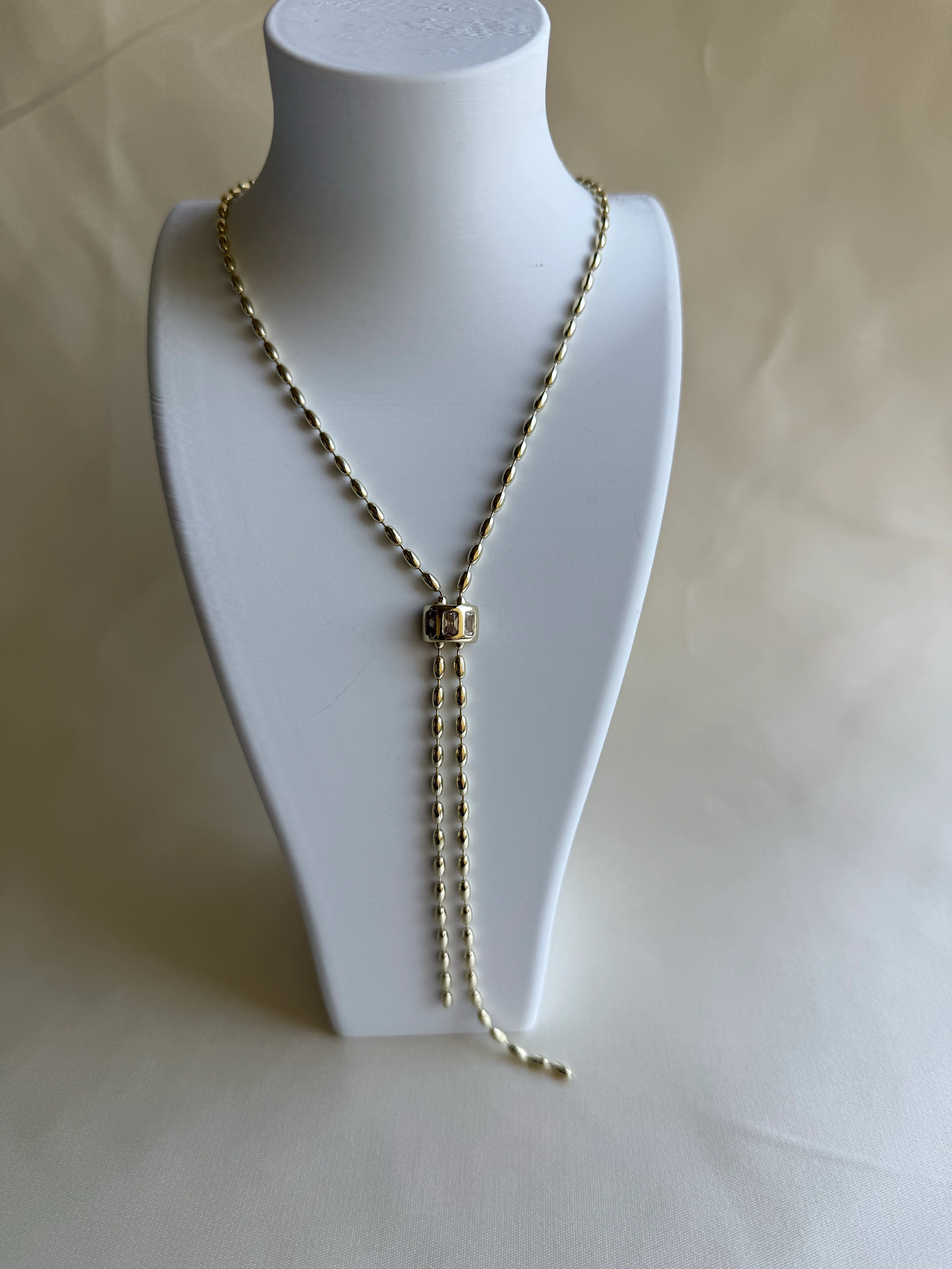  Ayarlanabilir Taş Detaylı İnce Kolye