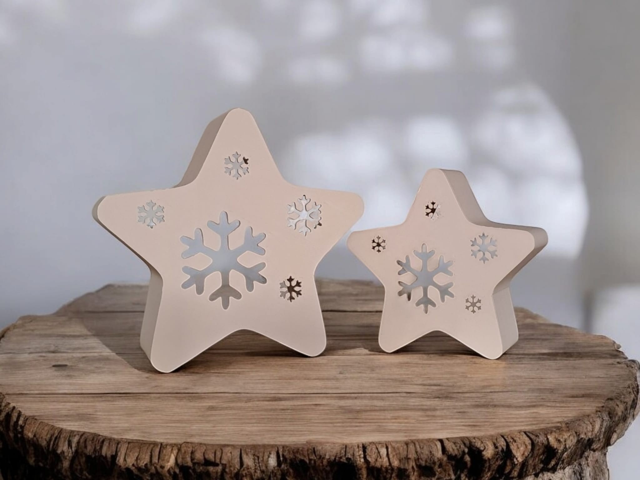 LED tea light, decorative stars "Twinkle Snowflakes"