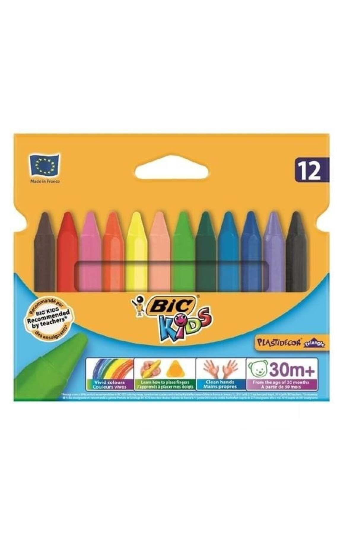 BİC 829773 PASTEL BOYA PLASTİDECOR ÜÇGEN 12 RENK