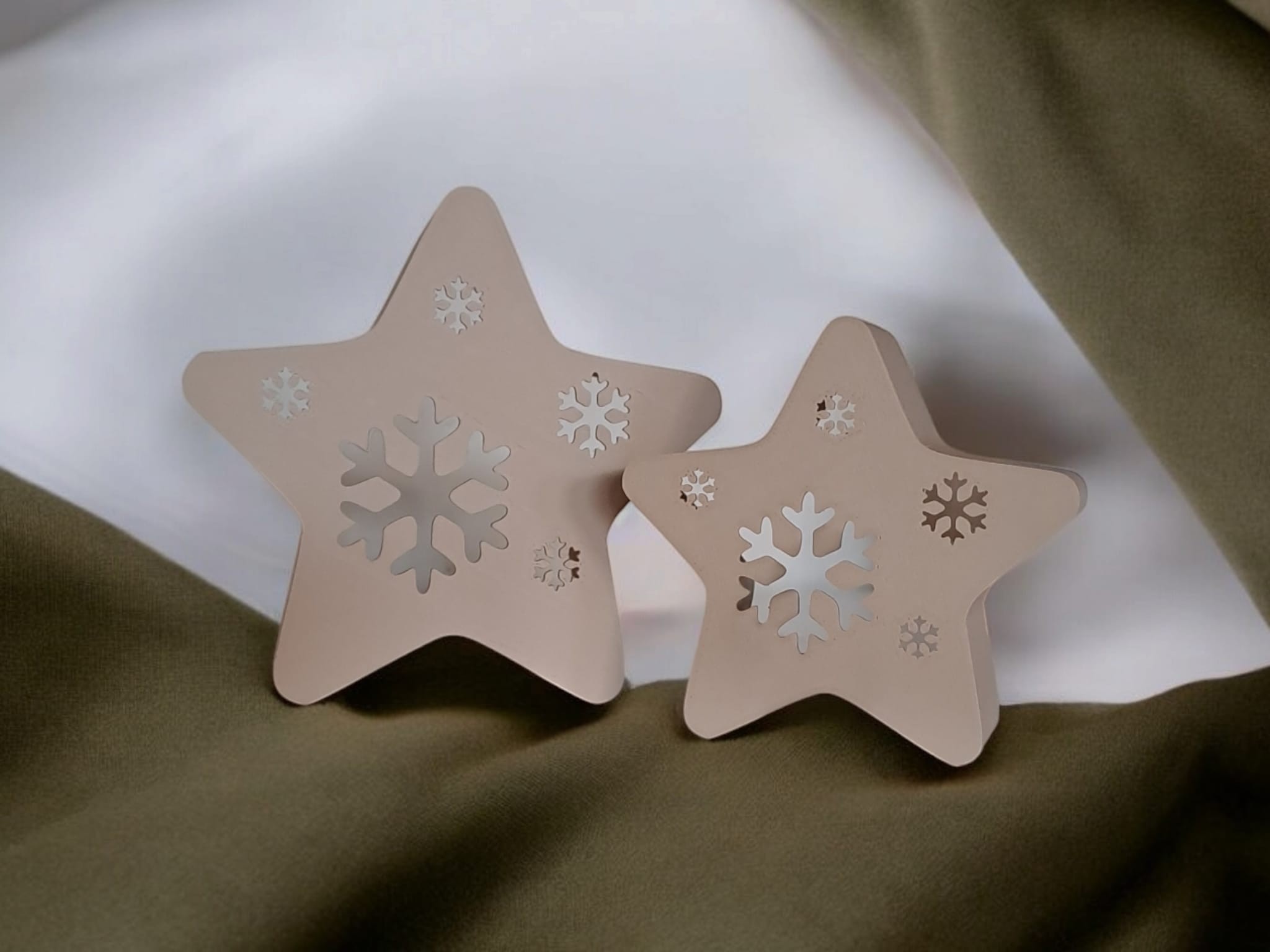 LED tea light, decorative stars "Twinkle Snowflakes"