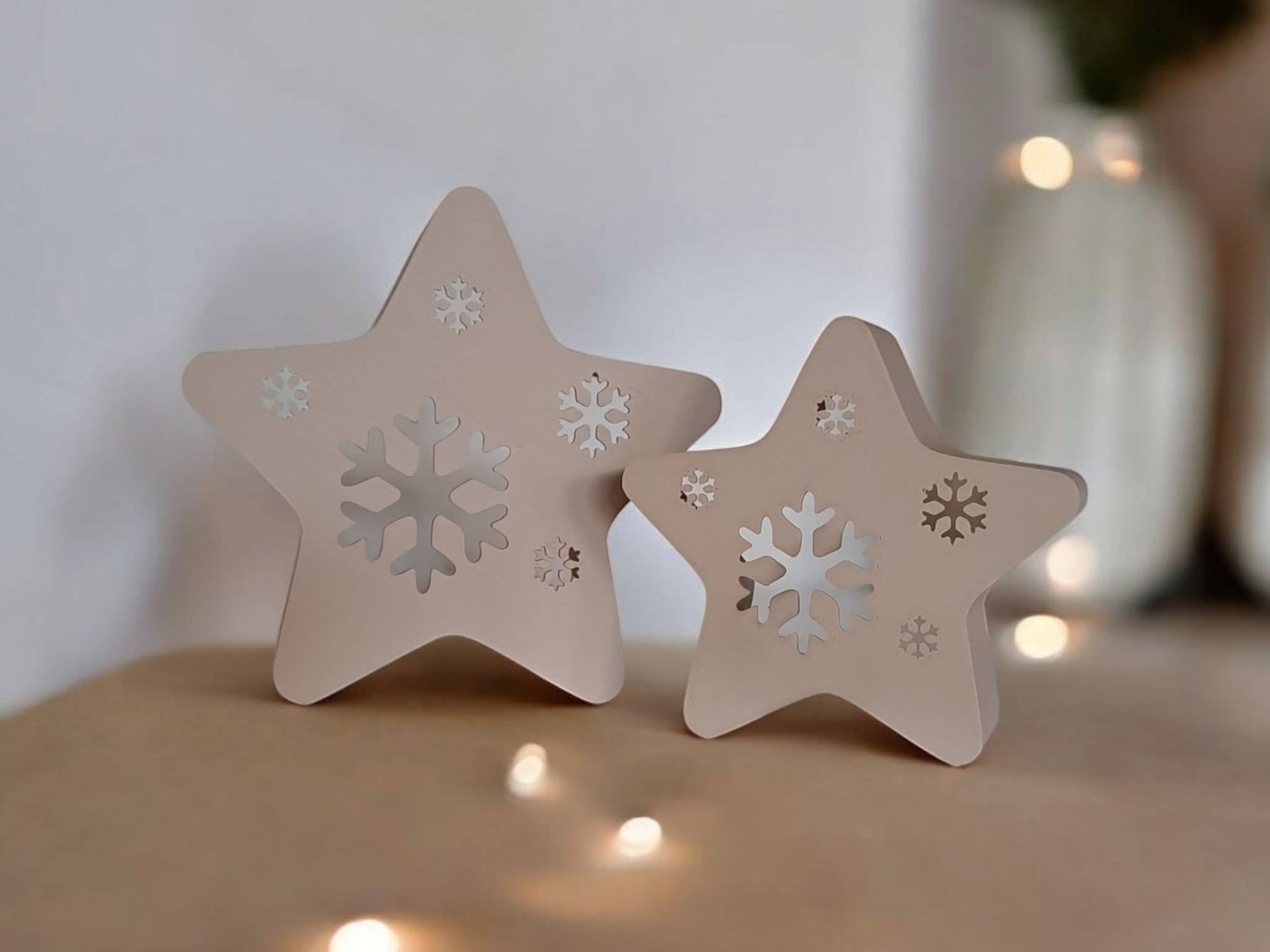 LED tea light, decorative stars "Twinkle Snowflakes"