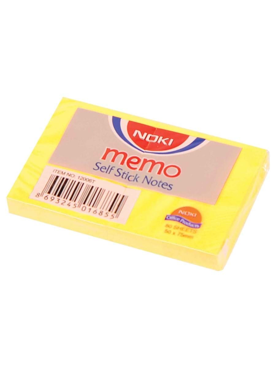 Noki Memo 50x75 Yapışkanlı Not Kağıdı Neon Renkler 12006