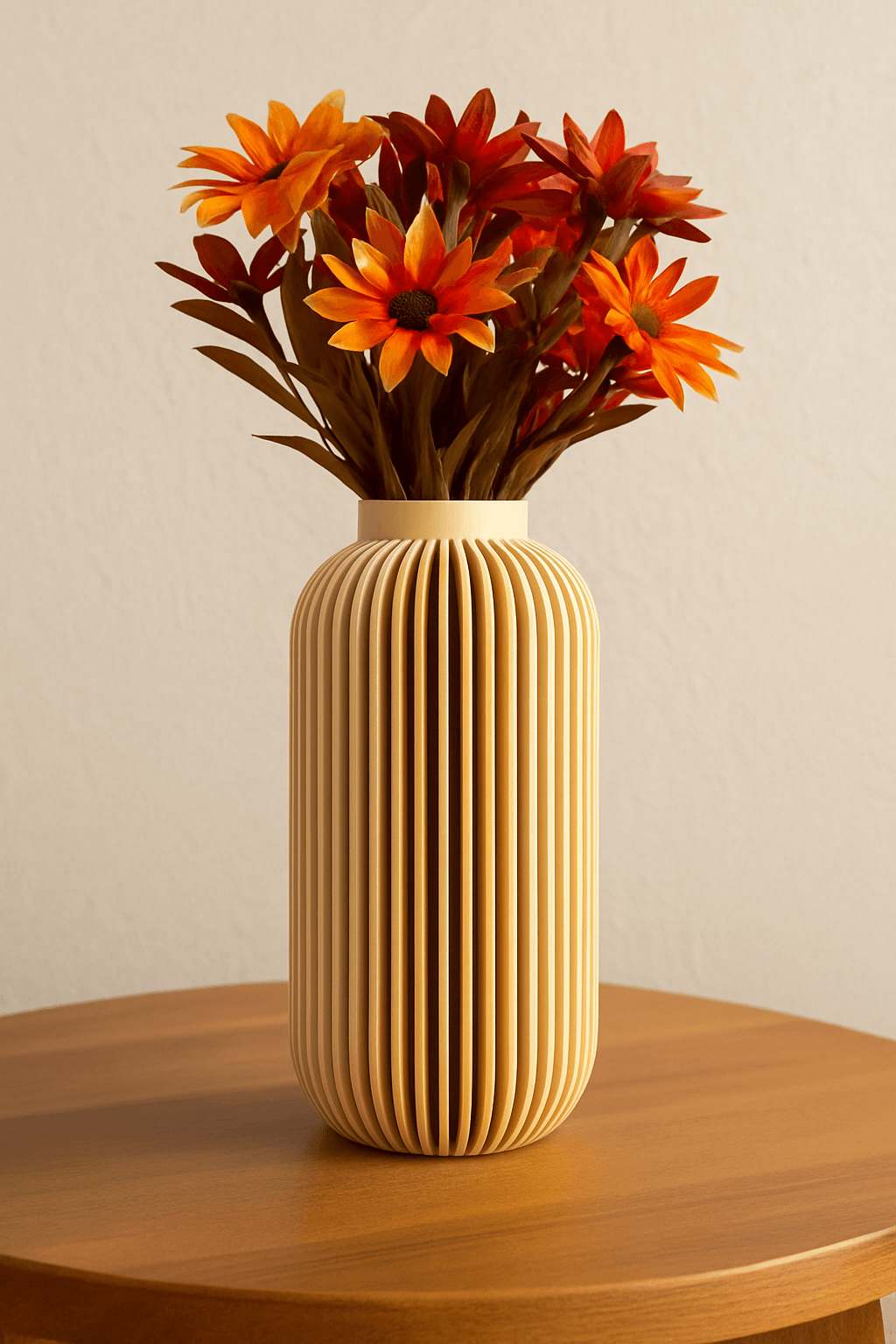 🌼 Yao Desenli Çizgili Dekoratif Vazo