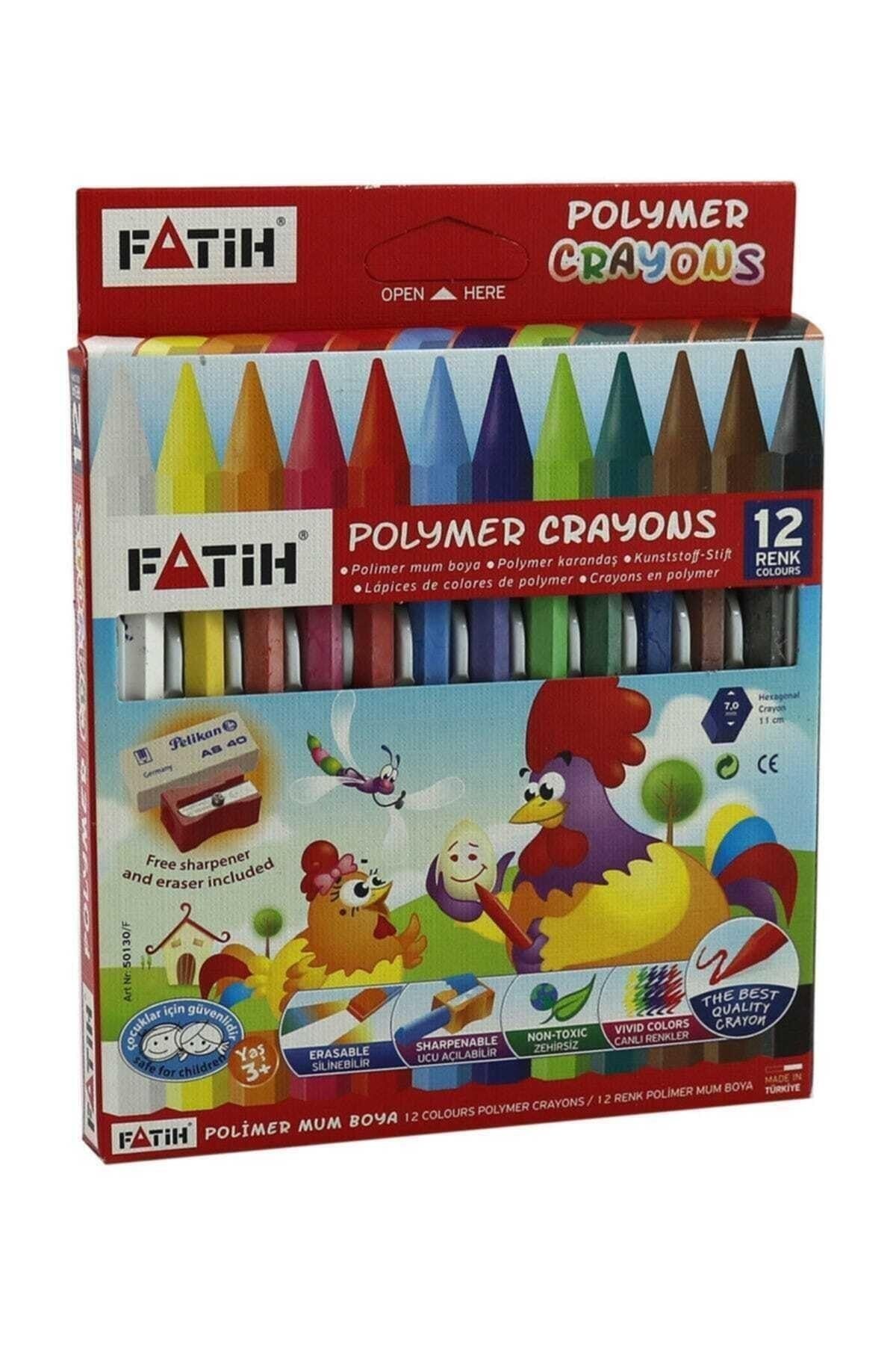 Fatih Wax Crayon Üçgen Jumbo Boya 12 Renk