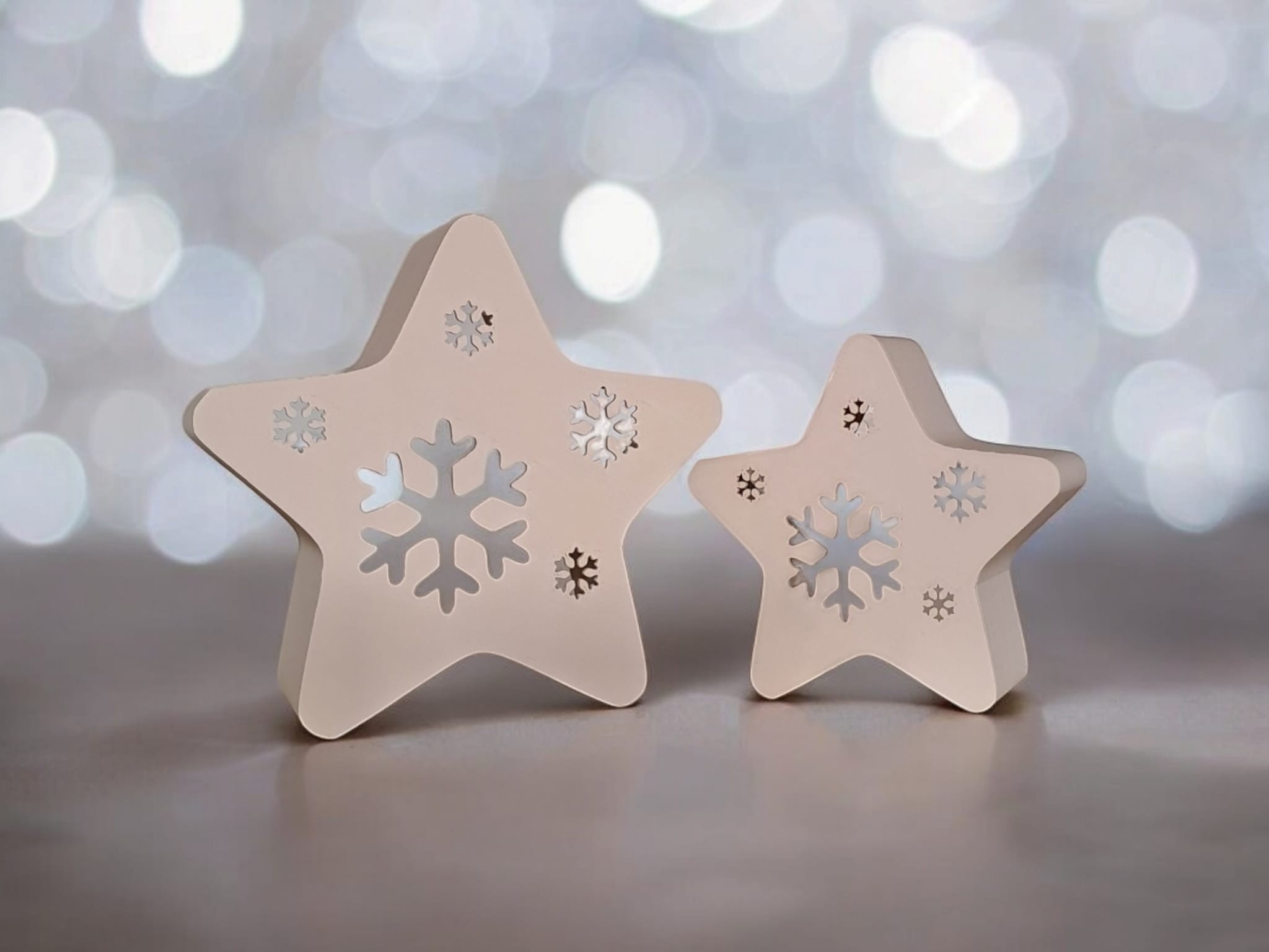 LED tea light, decorative stars "Twinkle Snowflakes"