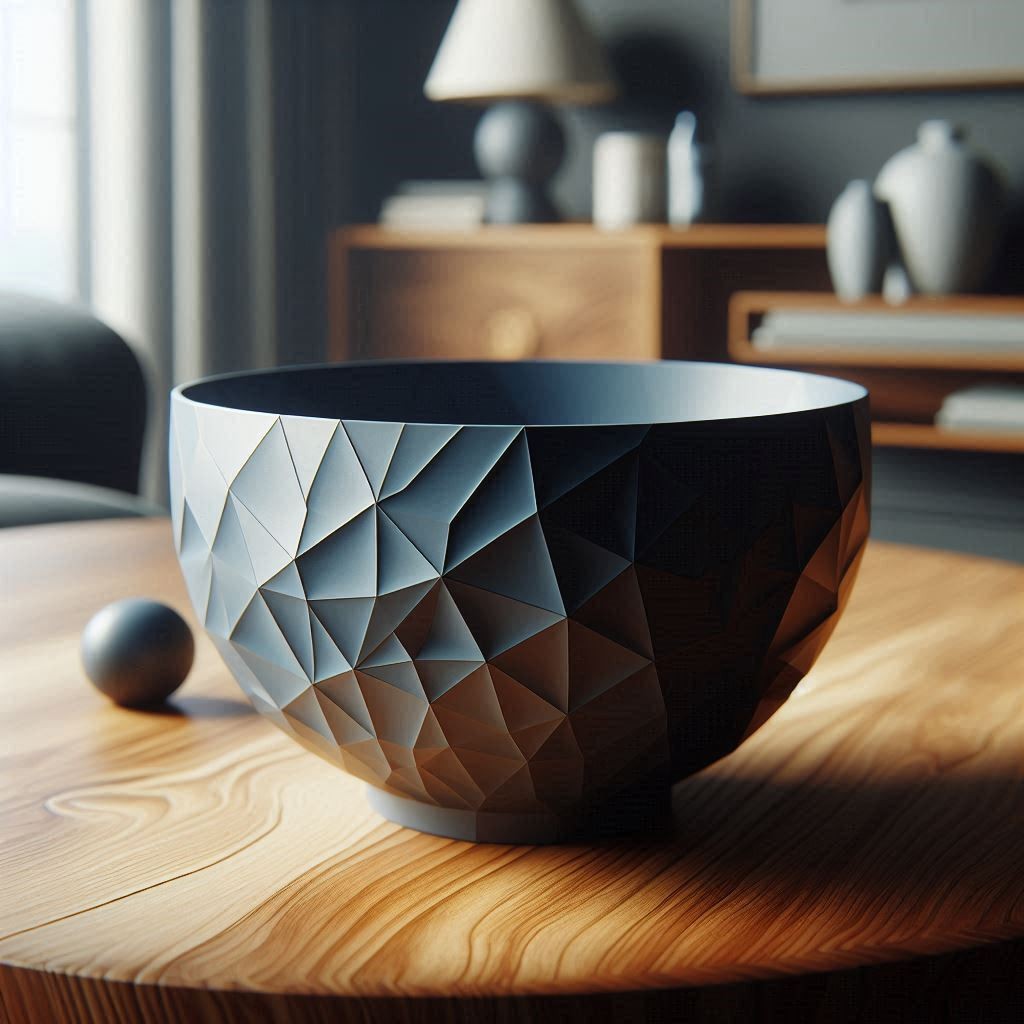 Designer Low Poly Big Bowl with Foot