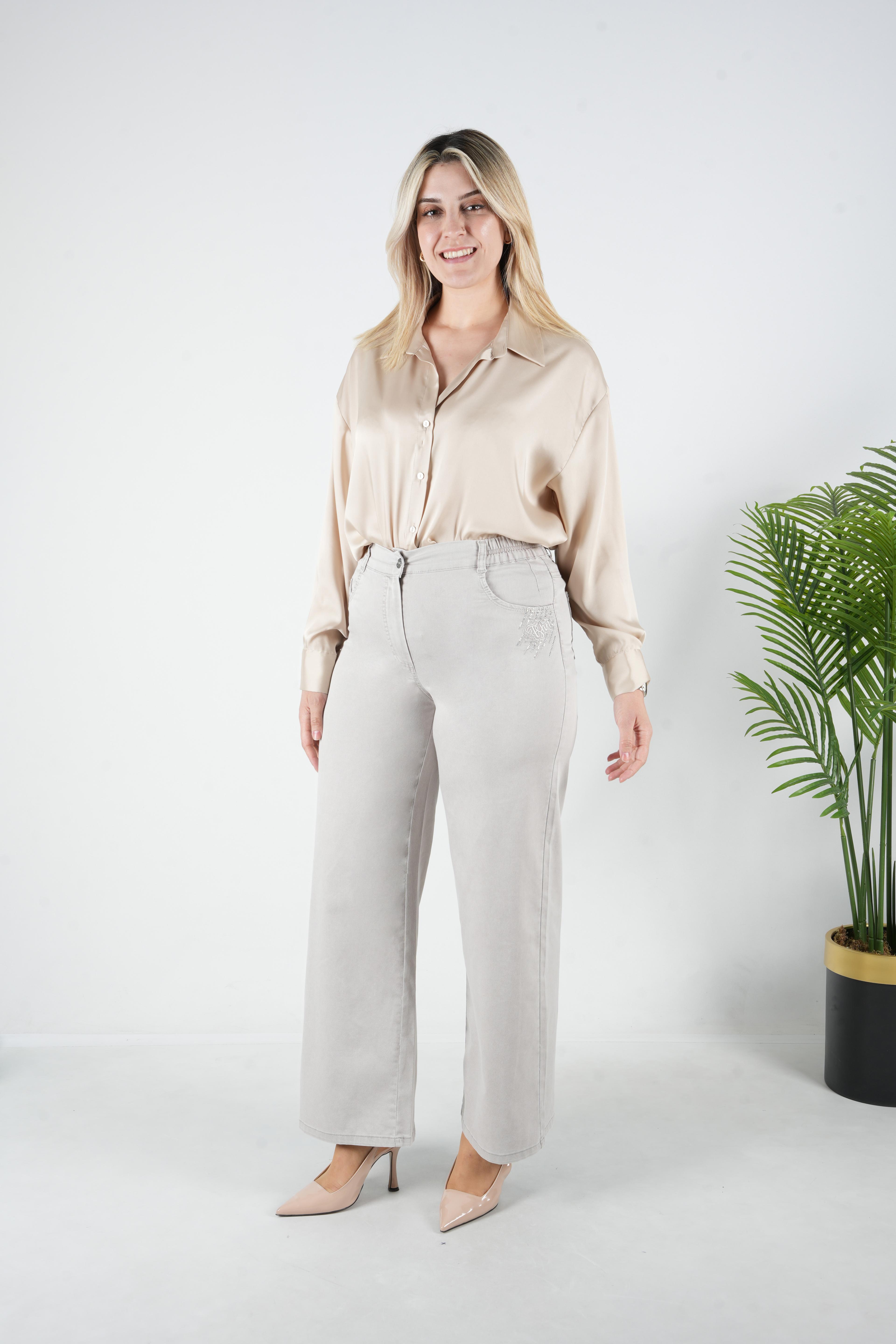 Roma - Geniş Paça Slim Yazlık Pantolon 9251