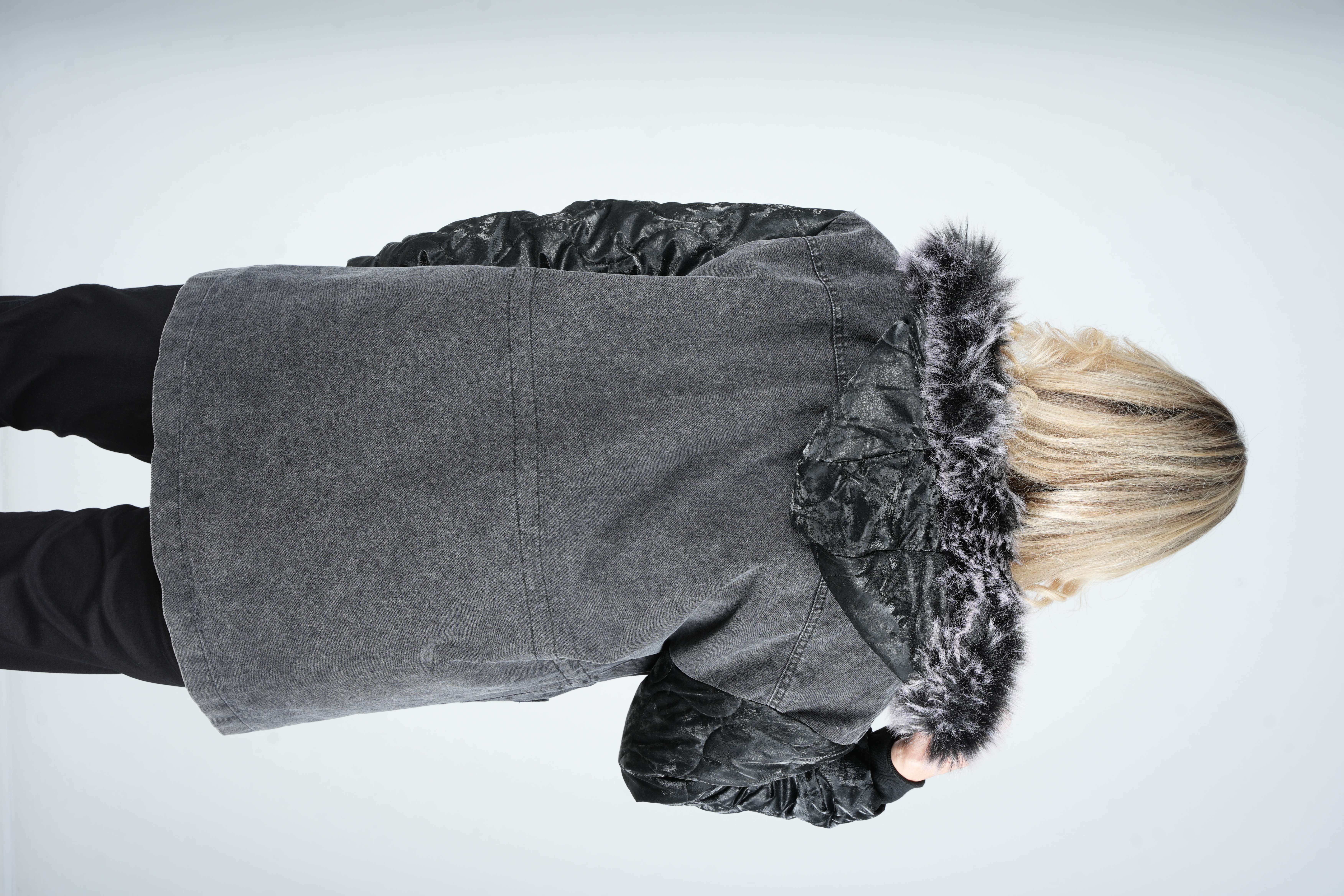 Celine - Kapüşonlu Astarlı Denim Mont 10448