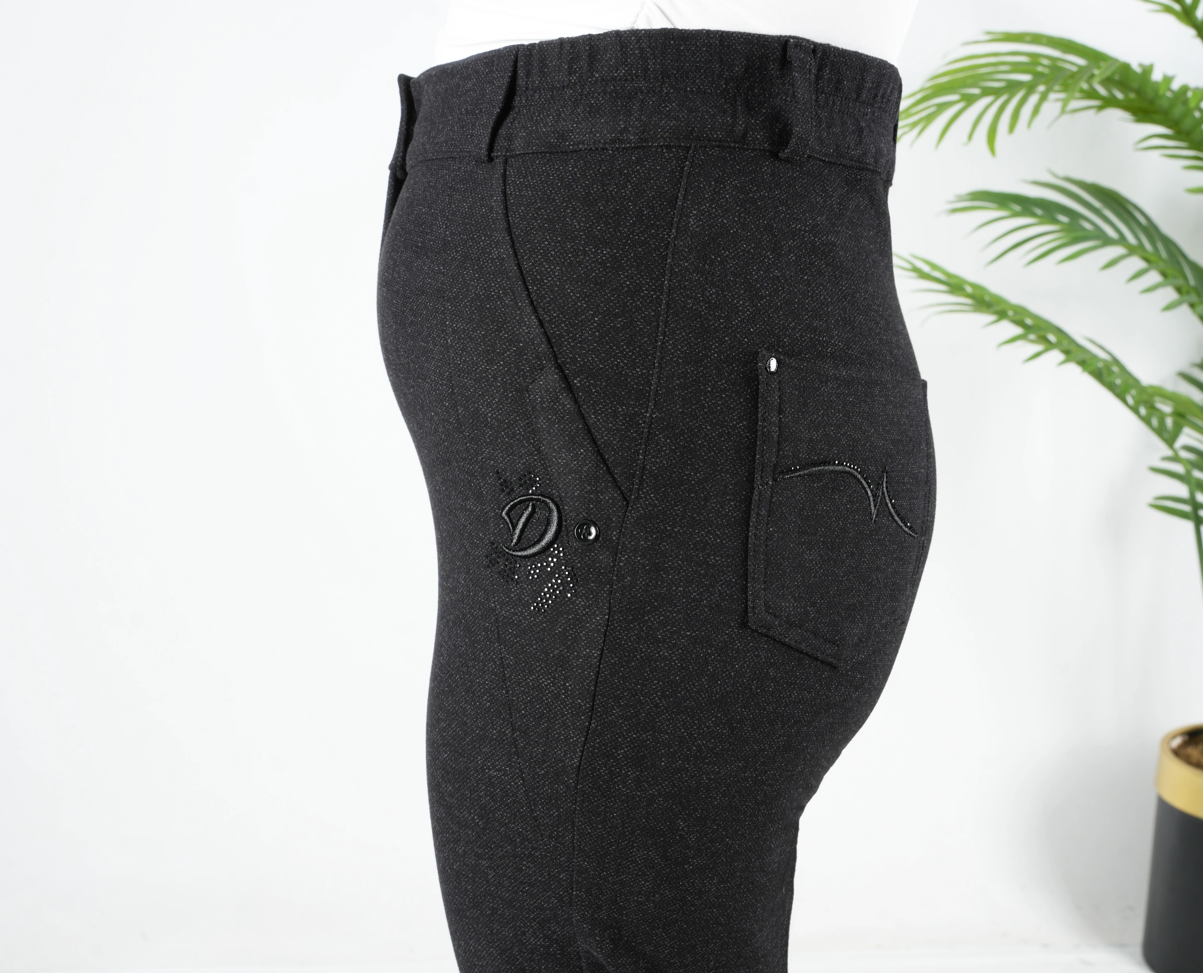 Lina - Yüksek Bel Boru Paça Örme Pantolon 9328