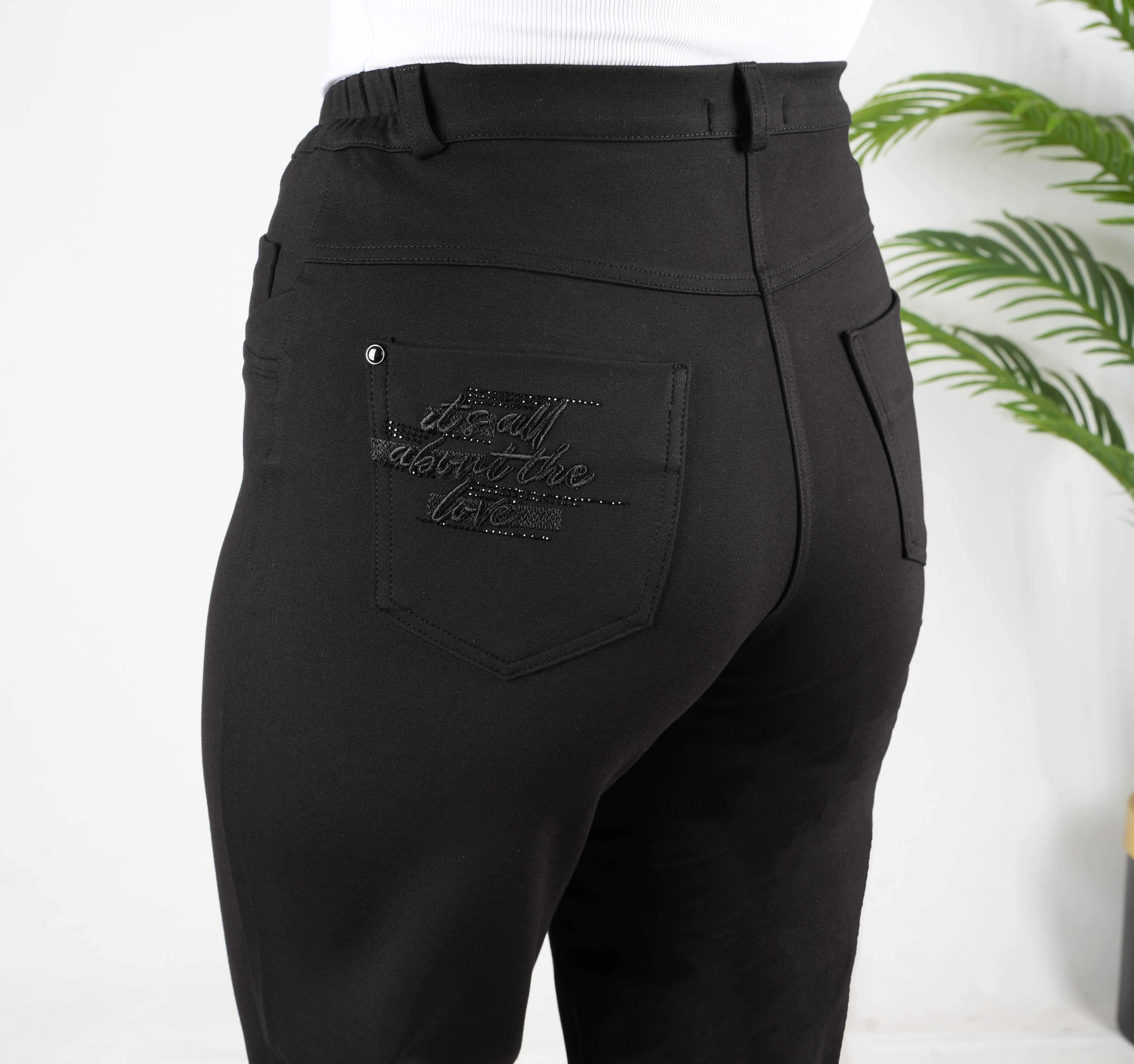 Aden - Boru Paça Örme Kumaş Pantolon 9313