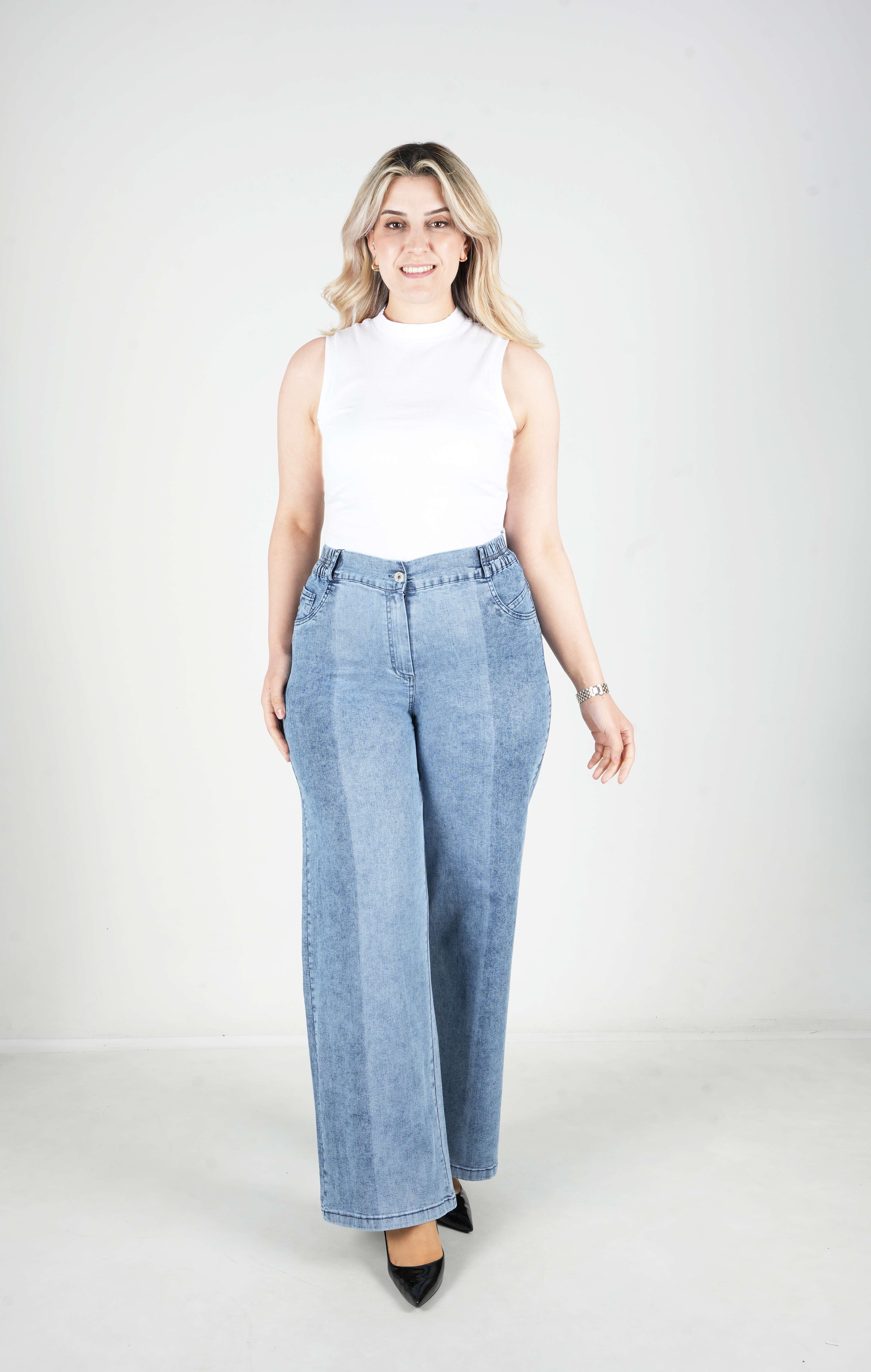 Mira – Çift Renkli Spor Denim Pantolon 9254 - Mavi