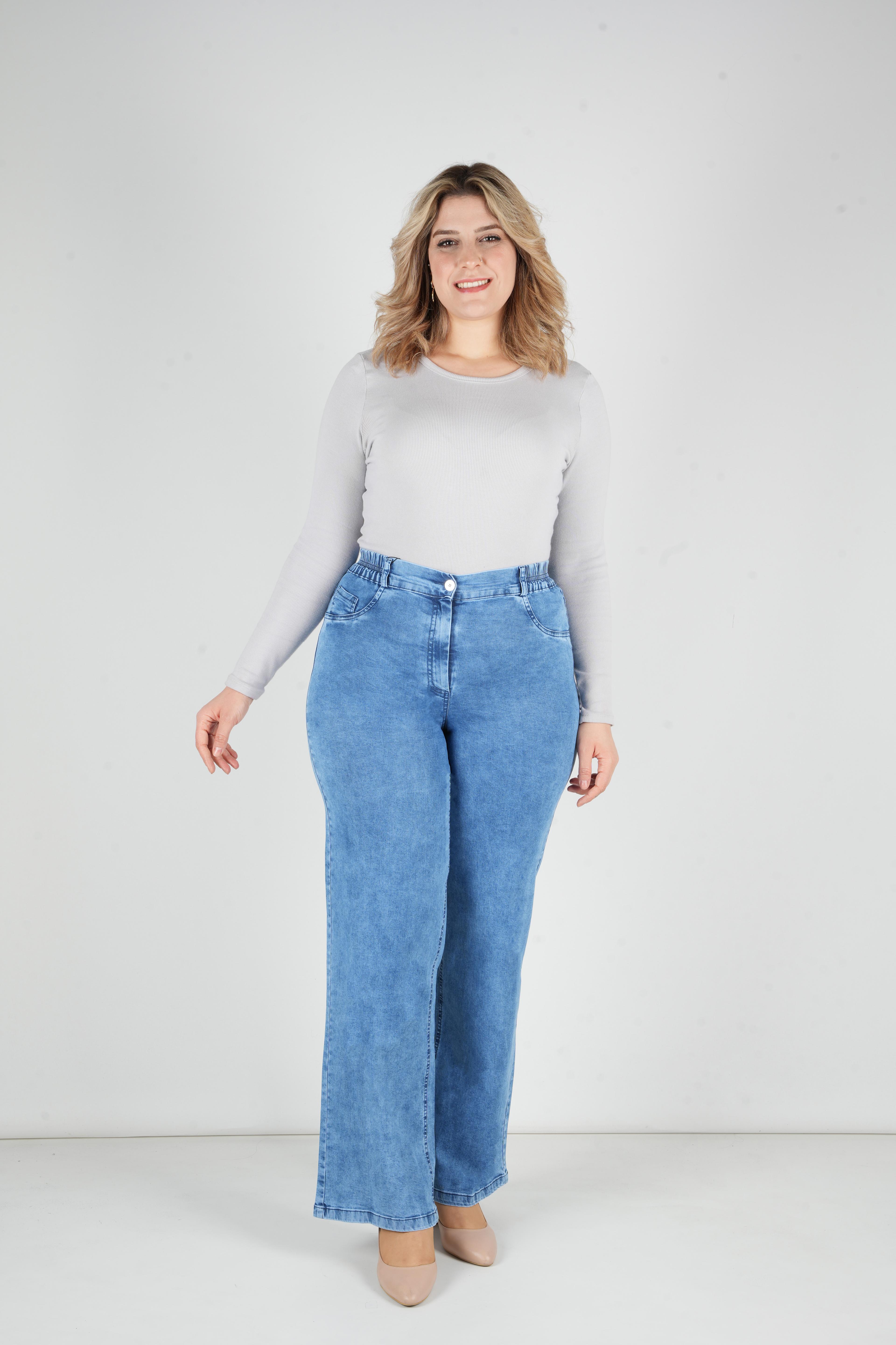 Lisa – Geniş Paça Kot Pantolon 8971 - Mavi