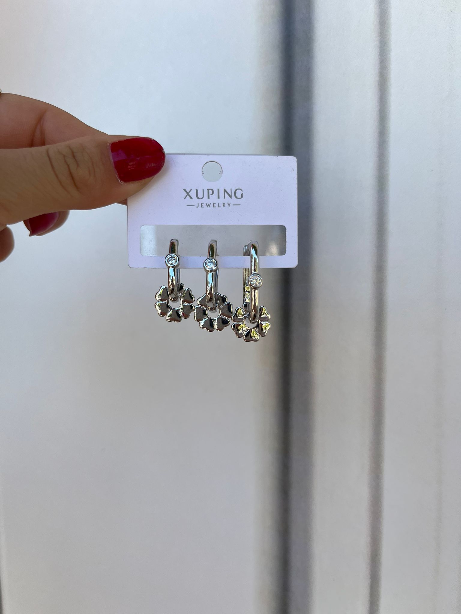 Vip silver yonca 3 lü küpe