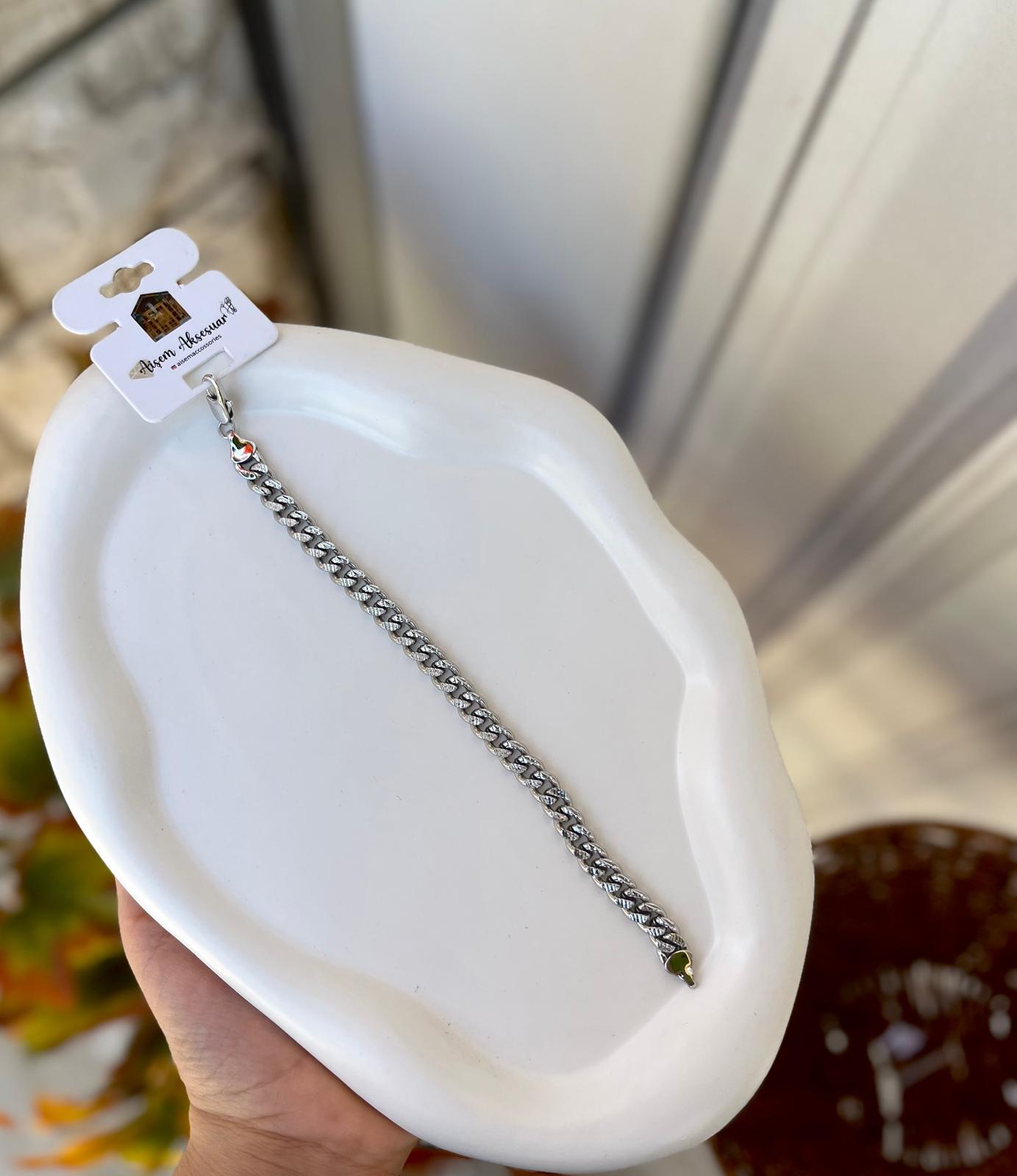 Vip silver zincir bileklik