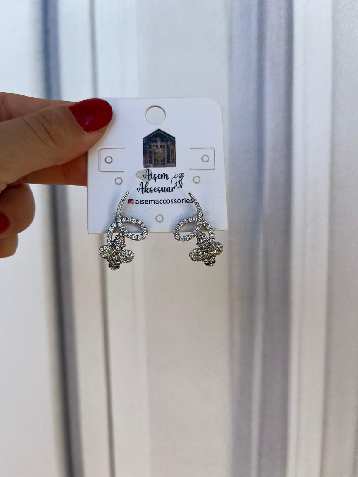 Vip sılver arı figürlü küpe