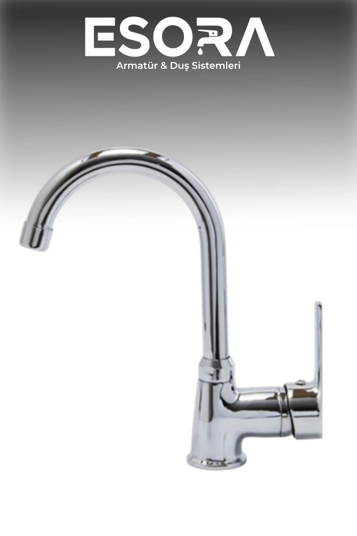 Krom Baston Borulu Delta Mutfak Eviye Bataryası