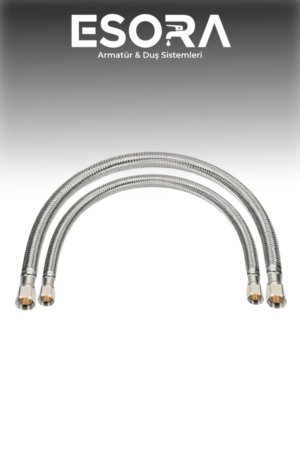 Krom Lüx 2 Adet Filtreli Taharet Musluğu + 2 Adet Flex Bağlantı Hortumu