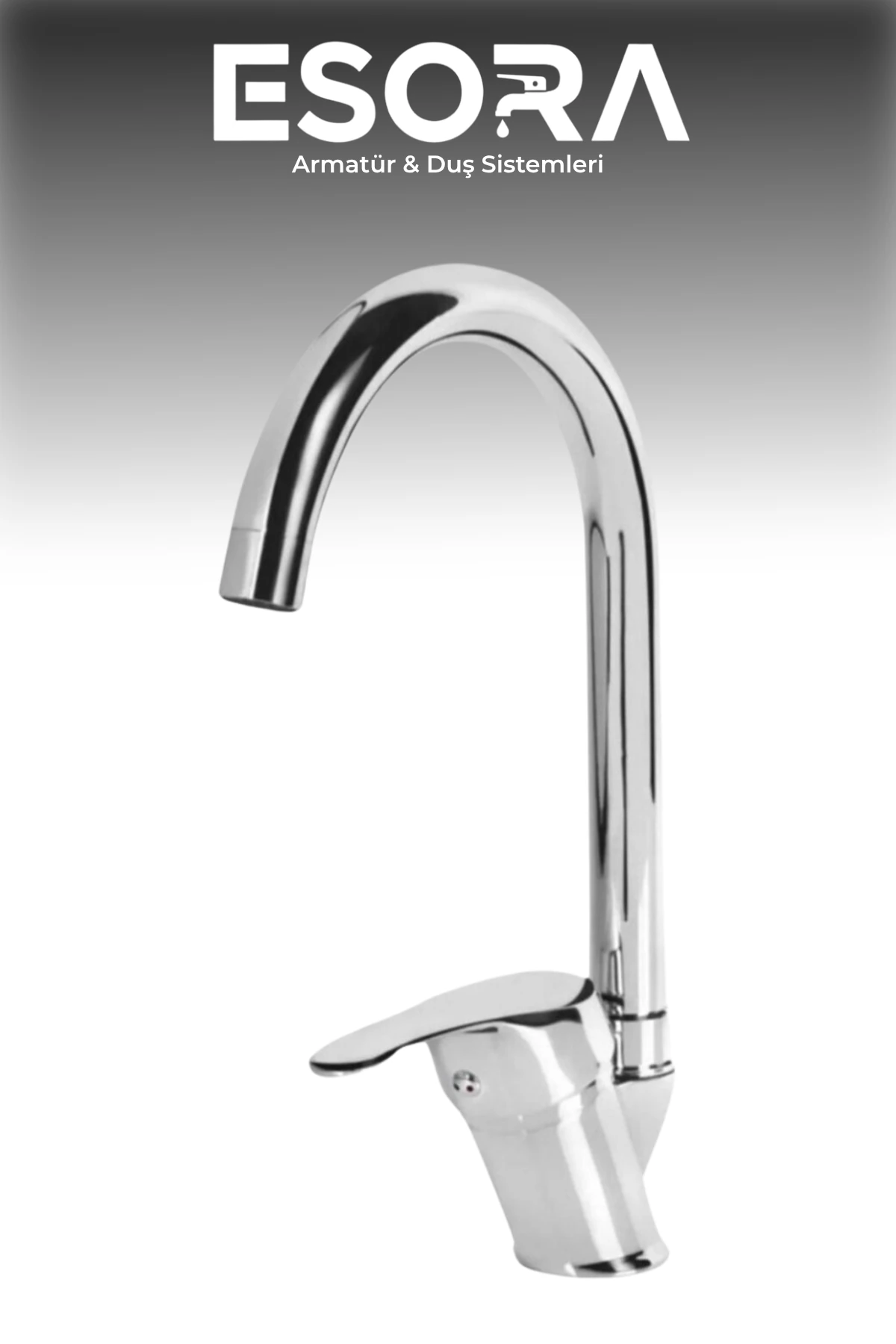 Baston Borulu Modern Krom Kaplama Çift Fonksiyonlu Mutfak Eviye Bataryası